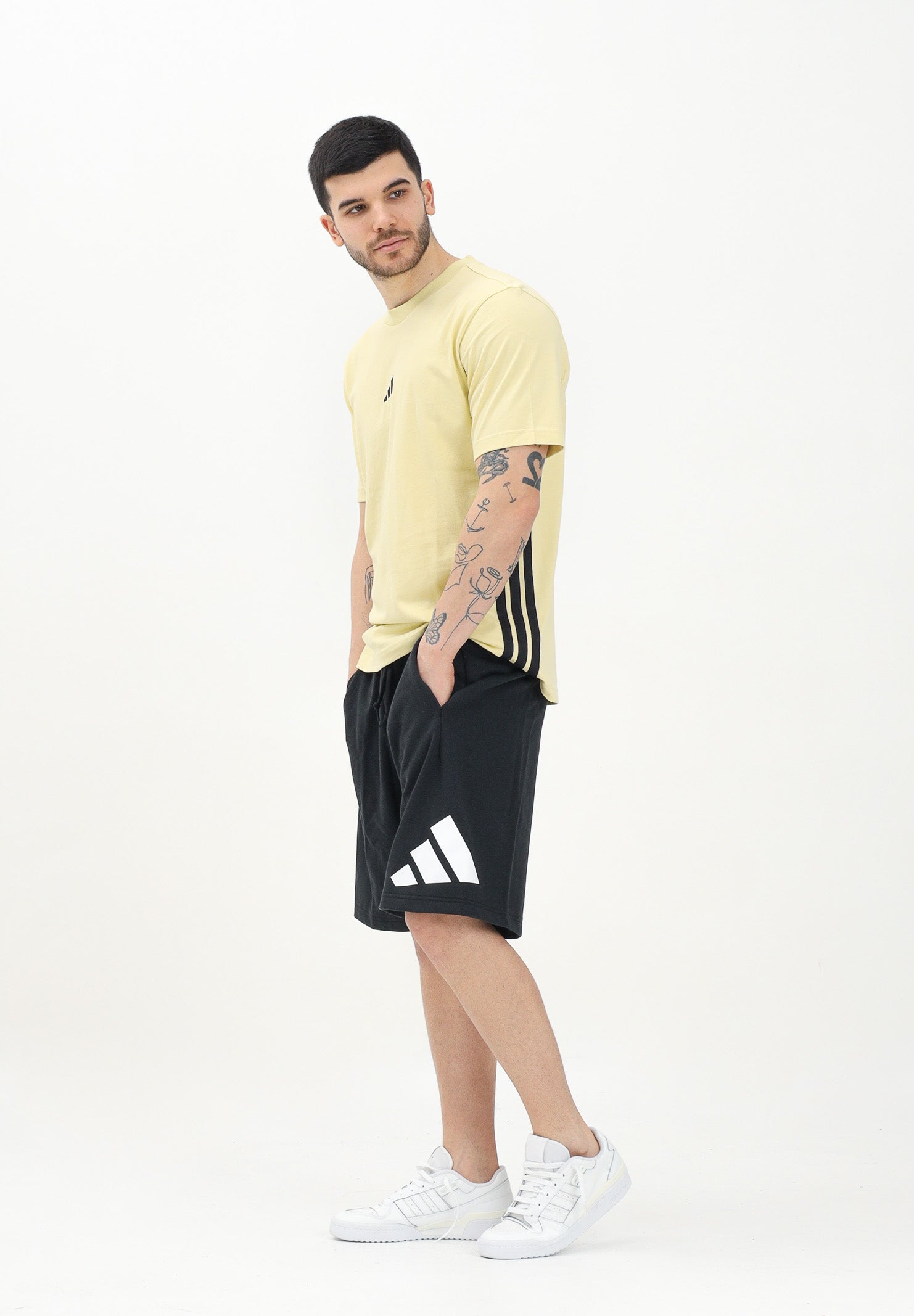 ADIDAS PERFORMANCE Shorts sportivo Essentials Logo Grande French Terry nero da uomo JE8956 . ADIDAS PERFORMANCE