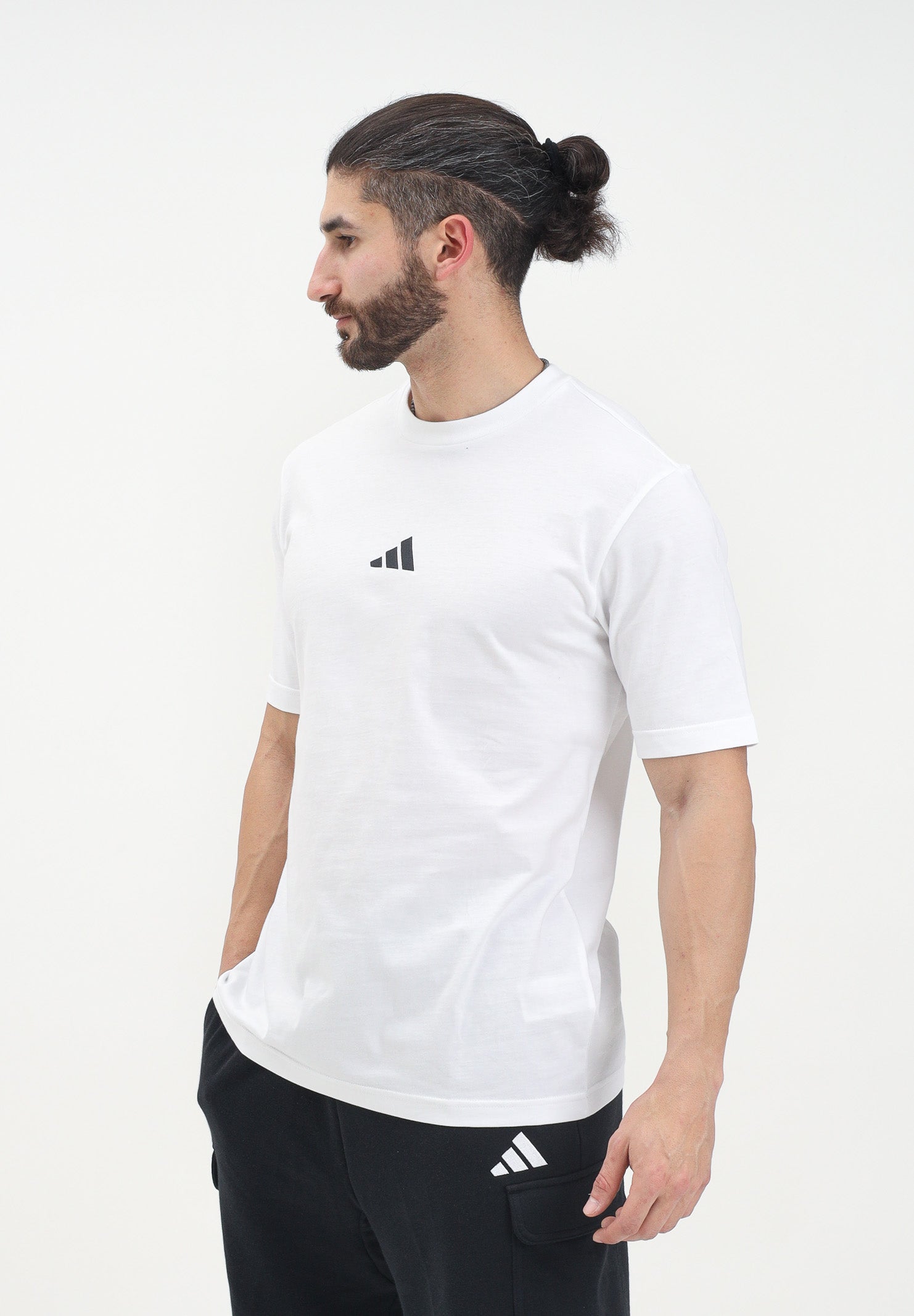 ADIDAS PERFORMANCE T-shirt a manica corta Essentials Small Logo Single Jersey bianca da uomo JF1092 . ADIDAS PERFORMANCE