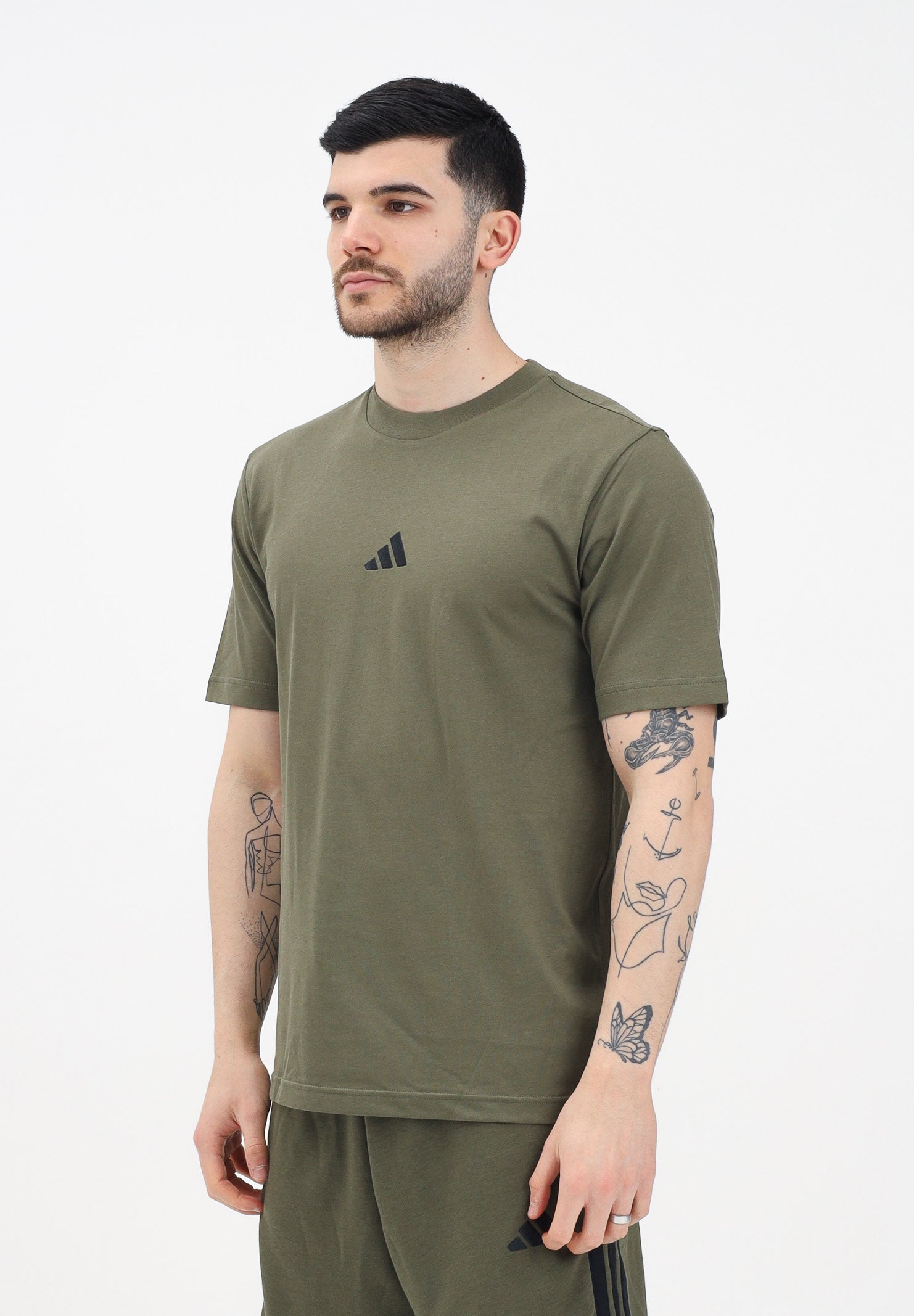 ADIDAS PERFORMANCE T-shirt a manica corta Essentials Small Logo Single Jersey verde da uomo JF1097 . ADIDAS PERFORMANCE