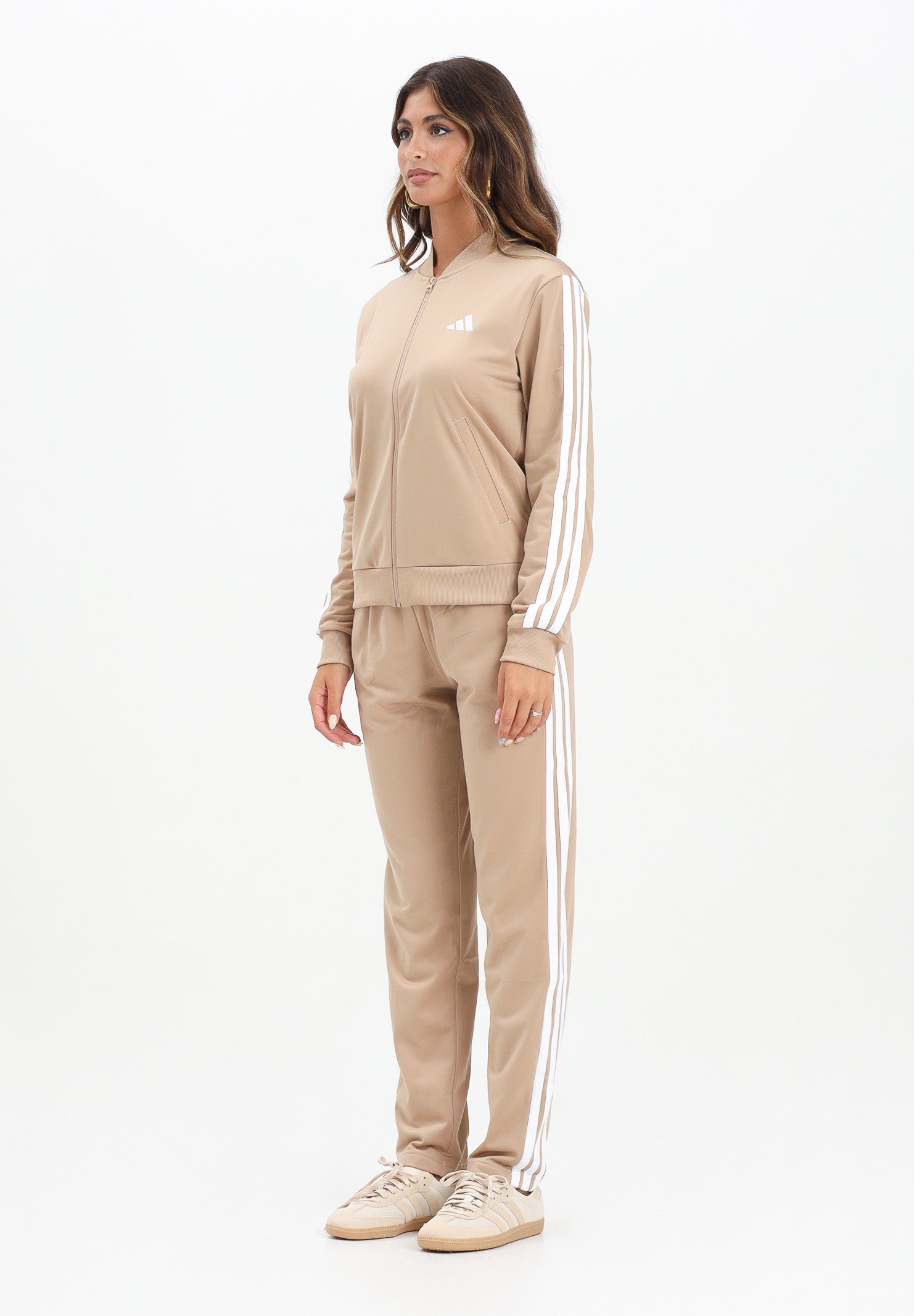 ADIDAS PERFORMANCE Tuta sportiva Essentials 3-Stripes beige da donna JX0507 . ADIDAS PERFORMANCE