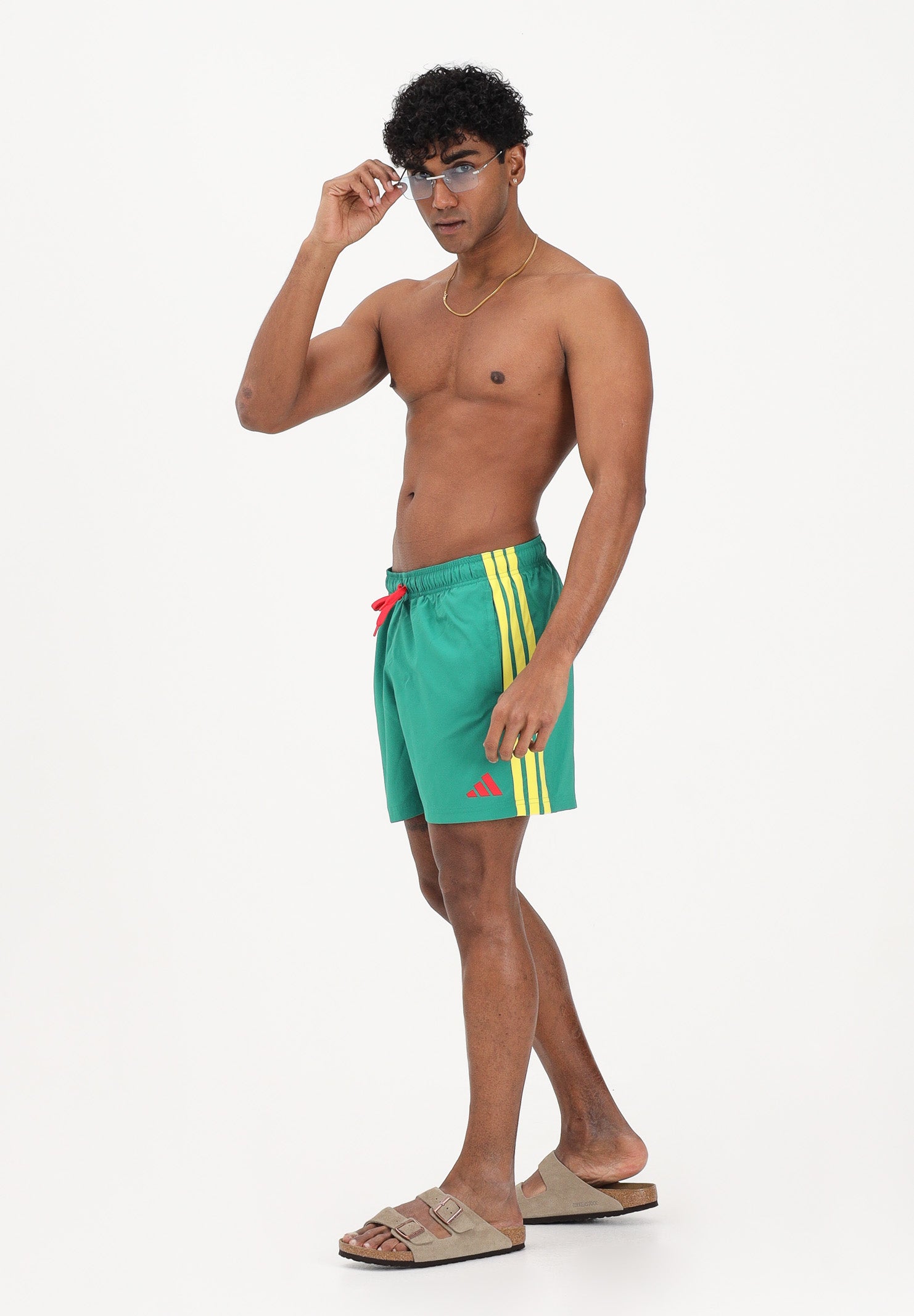 ADIDAS PERFORMANCE Shorts mare 3-Stripes Swim Shorts 5-Inch verde da uomo JY9789 . ADIDAS PERFORMANCE