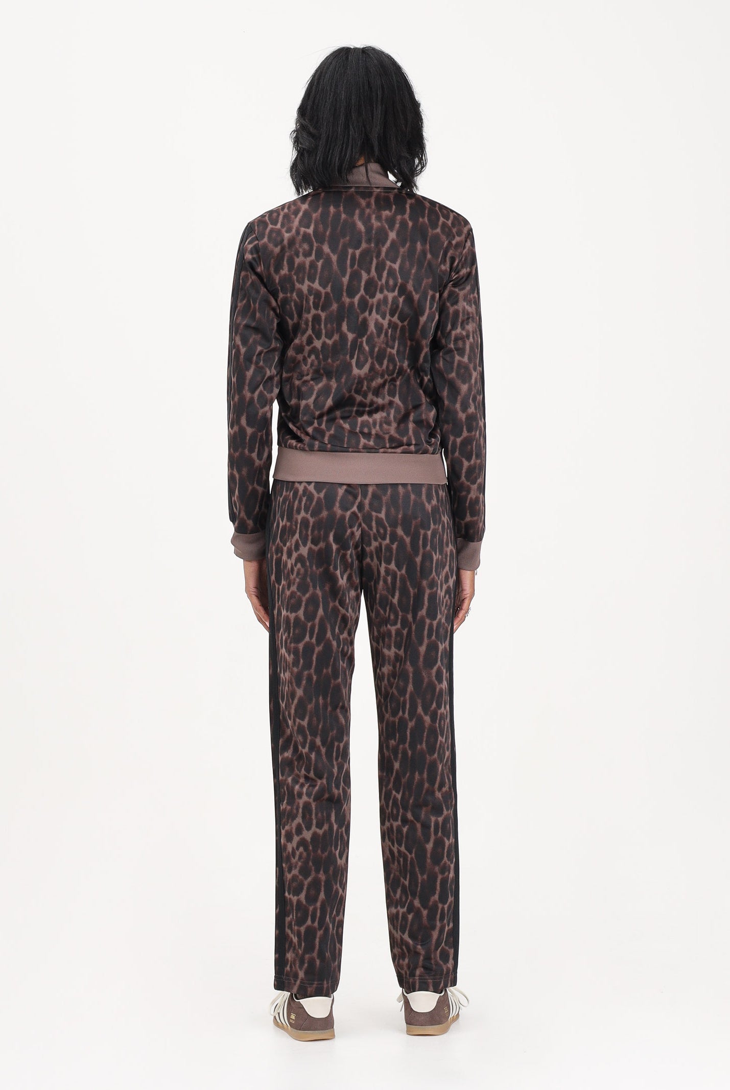 ADIDAS PERFORMANCE Tuta Essentials 3 Stripes Animal AOP marrone da donna JZ0927 . ADIDAS PERFORMANCE