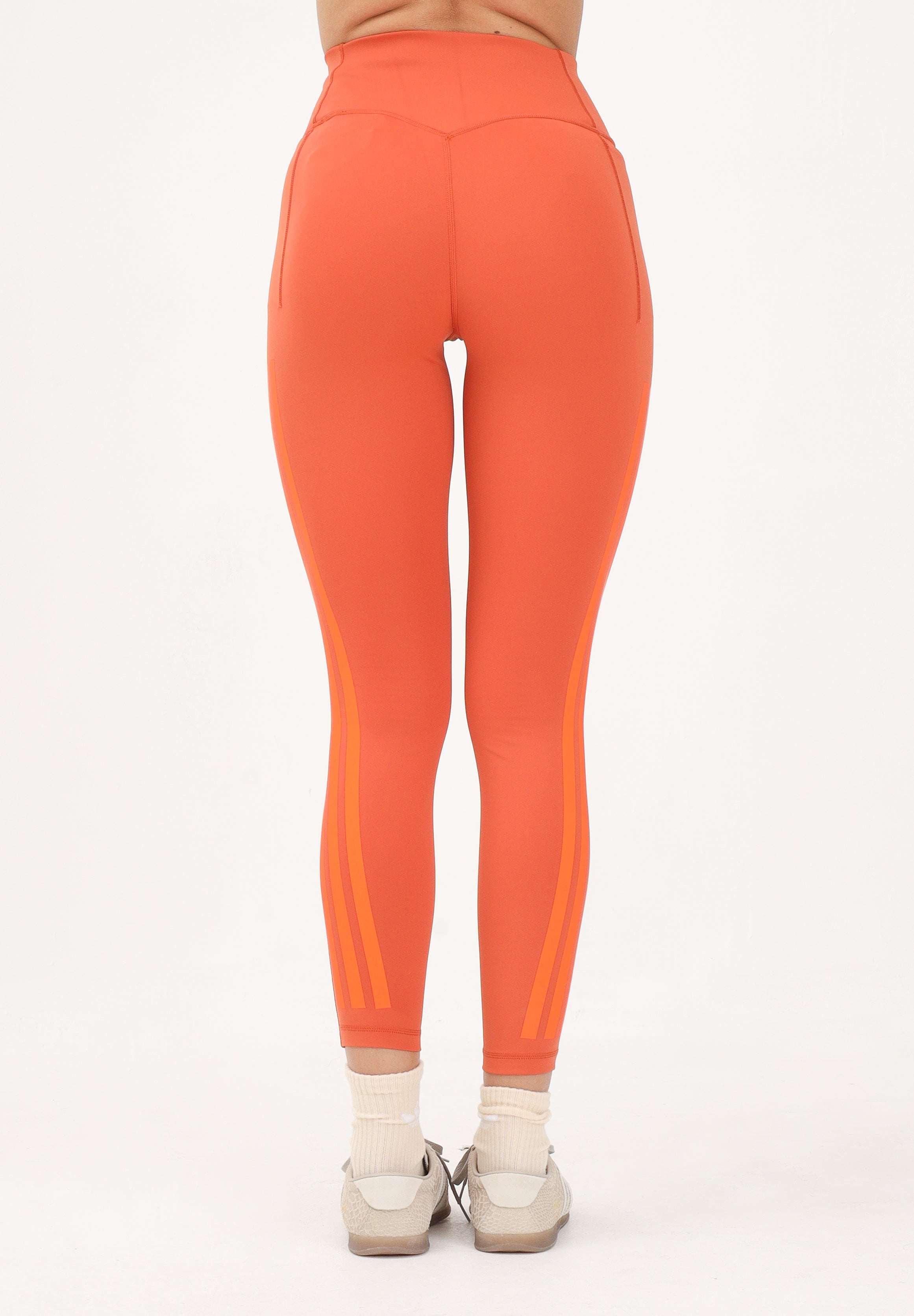 ADIDAS PERFORMANCE Leggings Optime 3-Stripes arancione da donna JZ1058 . ADIDAS PERFORMANCE