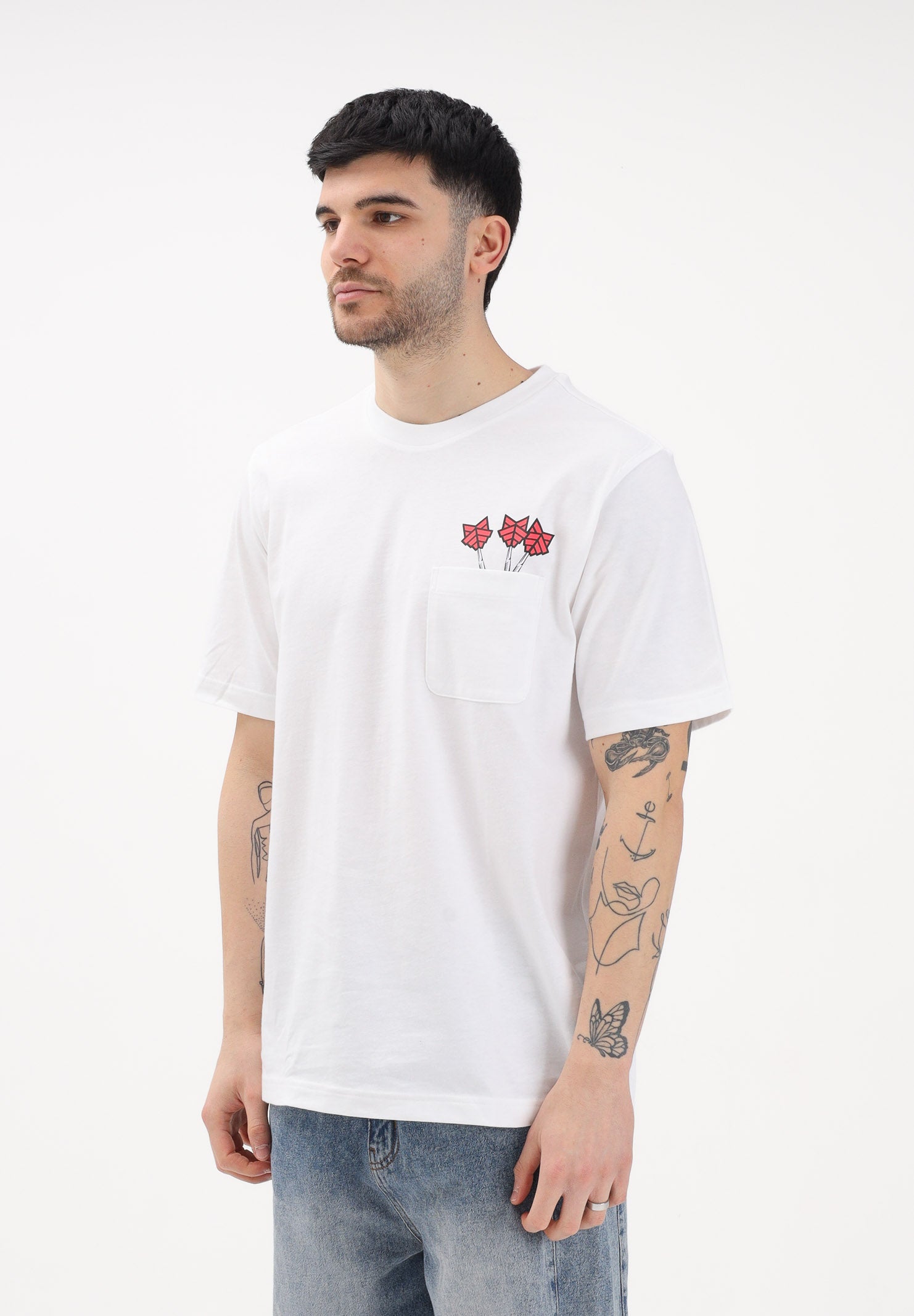 ADIDAS PERFORMANCE T-shirt a manica corta NOVELTY DART bianca da uomo JZ5041 . ADIDAS PERFORMANCE