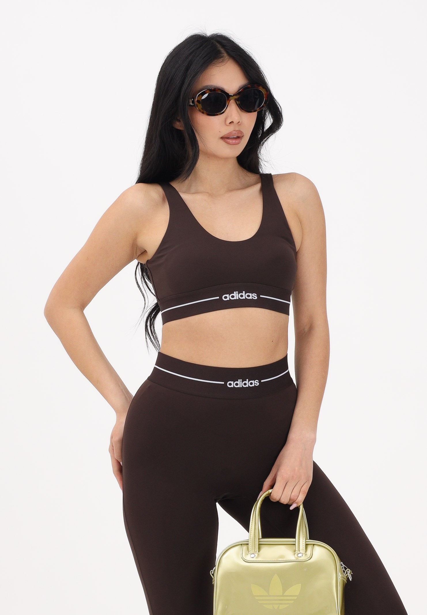 ADIDAS PERFORMANCE Top Hyperglam Light Support marrone da donna JZ6452 . ADIDAS PERFORMANCE