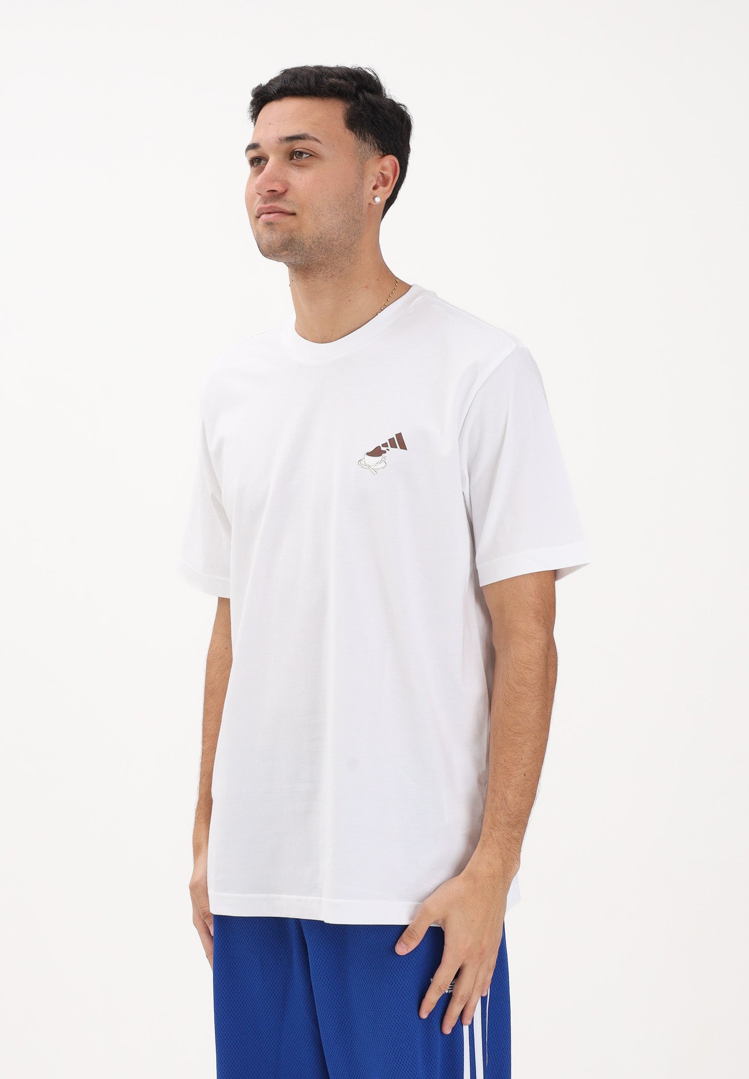 ADIDAS PERFORMANCE T-shirt a manica corta Coffee Cafe Cheesecake bianca da uomo KB2497 . ADIDAS PERFORMANCE