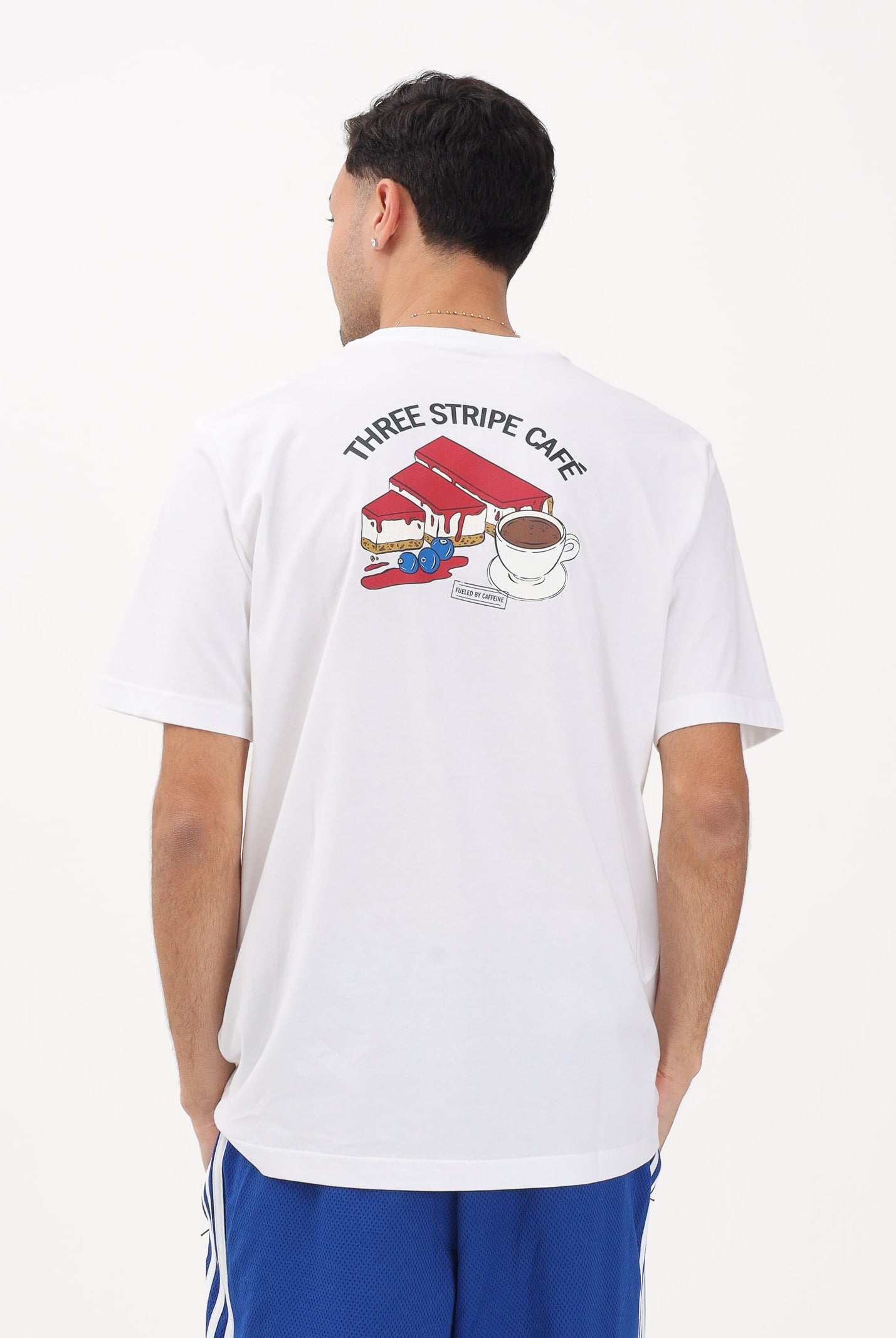 ADIDAS PERFORMANCE T-shirt a manica corta Coffee Cafe Cheesecake bianca da uomo KB2497 . ADIDAS PERFORMANCE