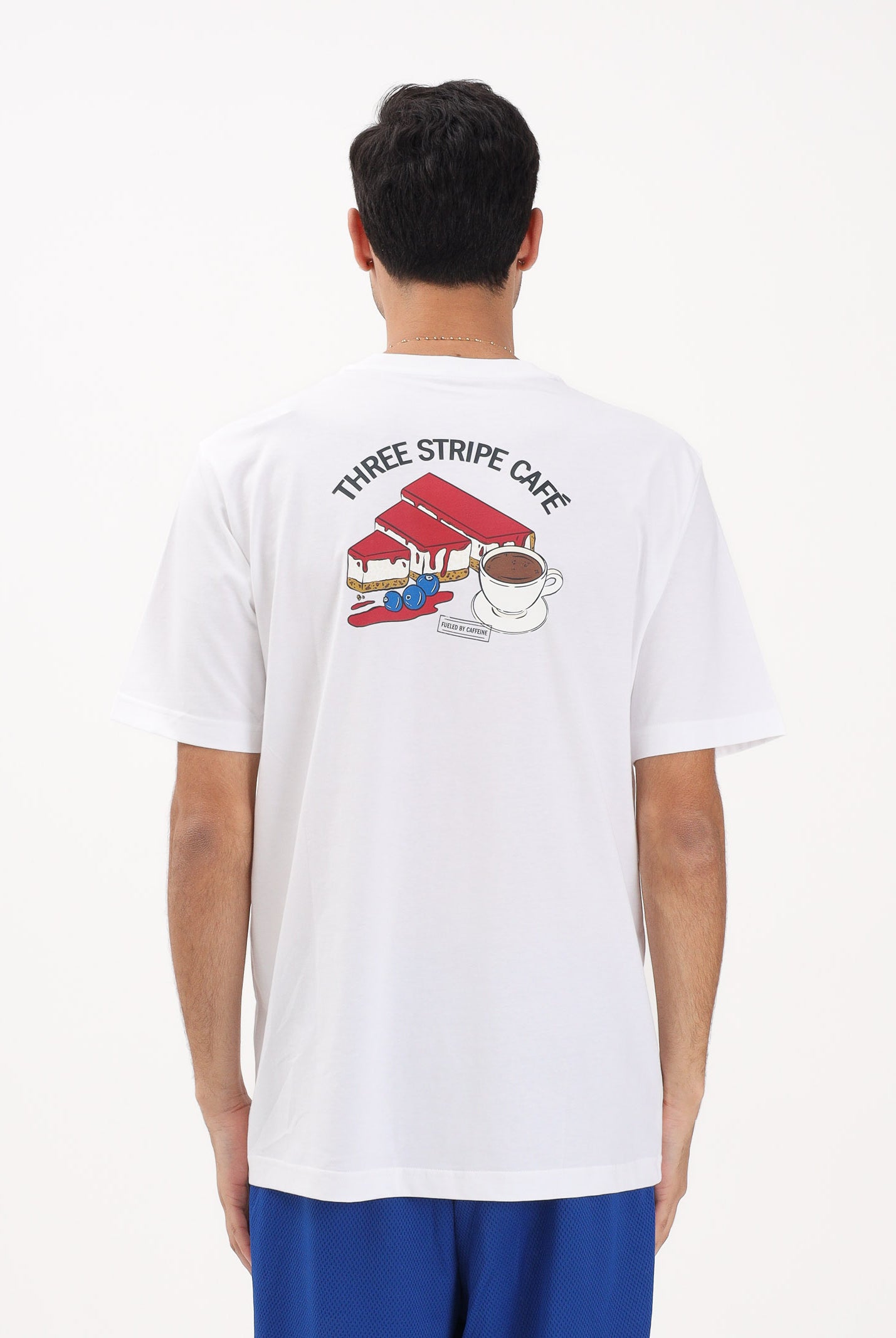 ADIDAS PERFORMANCE T-shirt a manica corta Coffee Cafe Cheesecake bianca da uomo KB2497 . ADIDAS PERFORMANCE