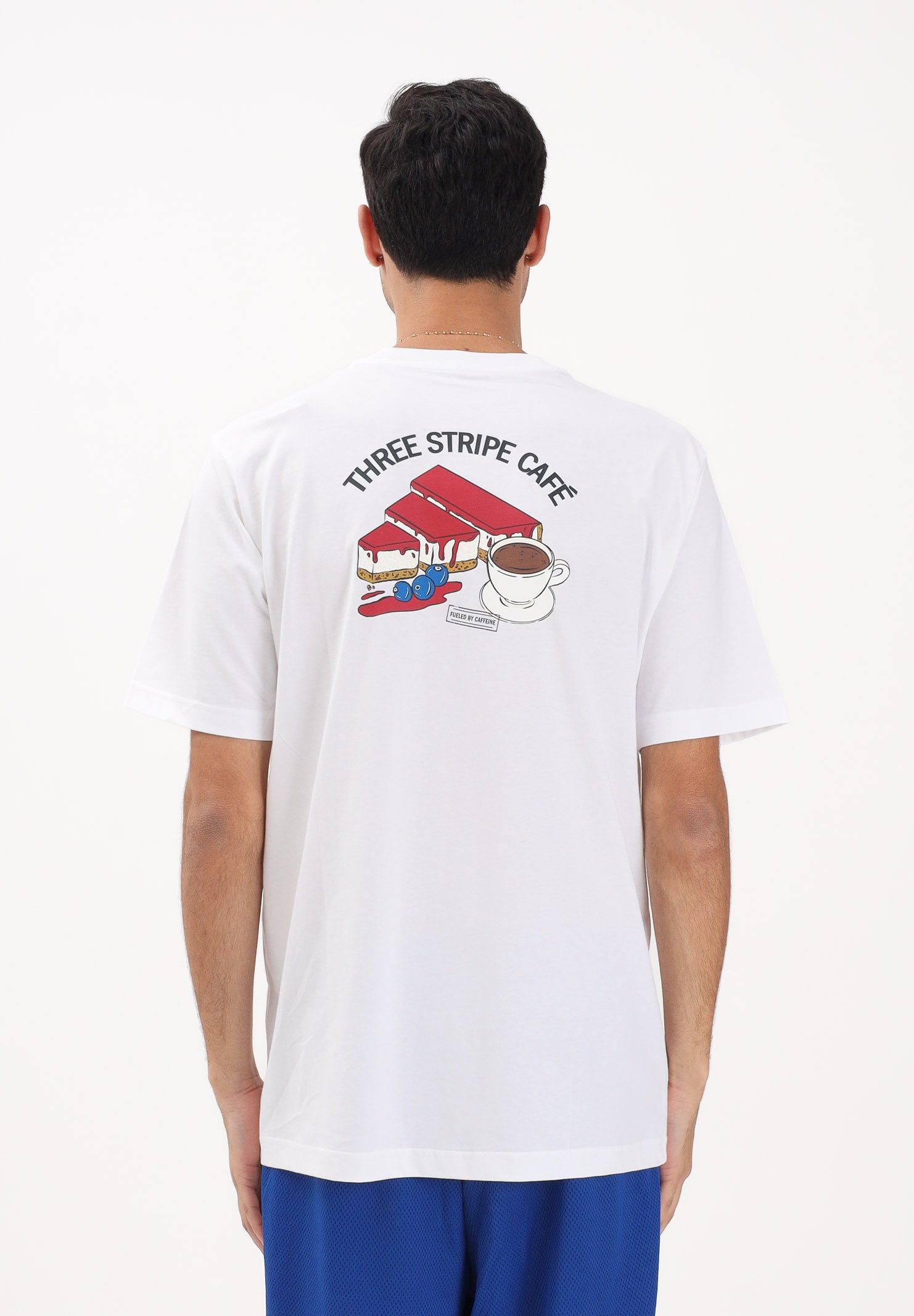 ADIDAS PERFORMANCE T-shirt a manica corta Coffee Cafe Cheesecake bianca da uomo KB2497 . ADIDAS PERFORMANCE