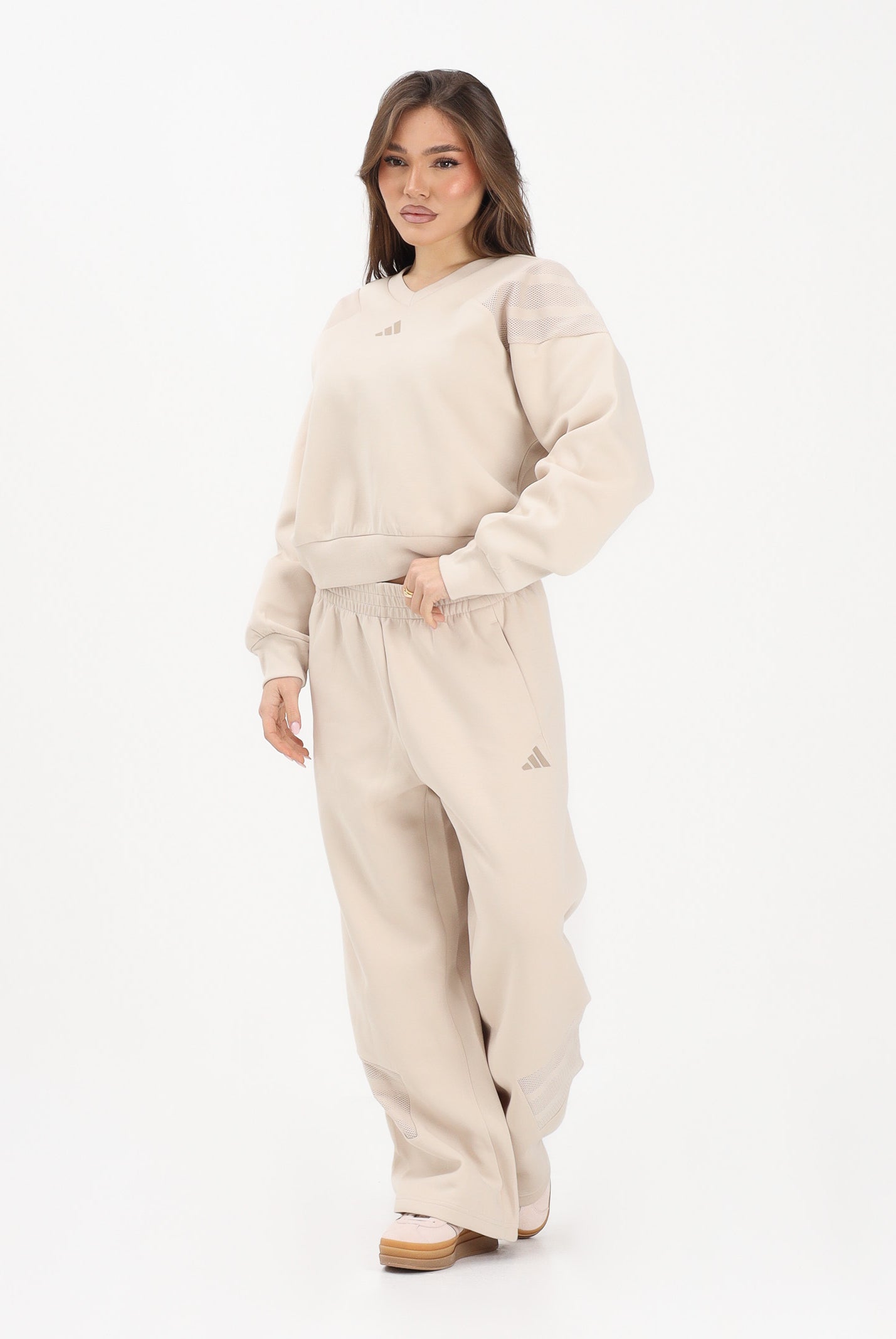 ADIDAS PERFORMANCE Pantalone sportivo Future Icons Three Stripes Open-Hem beige da donna KB4228 . ADIDAS PERFORMANCE