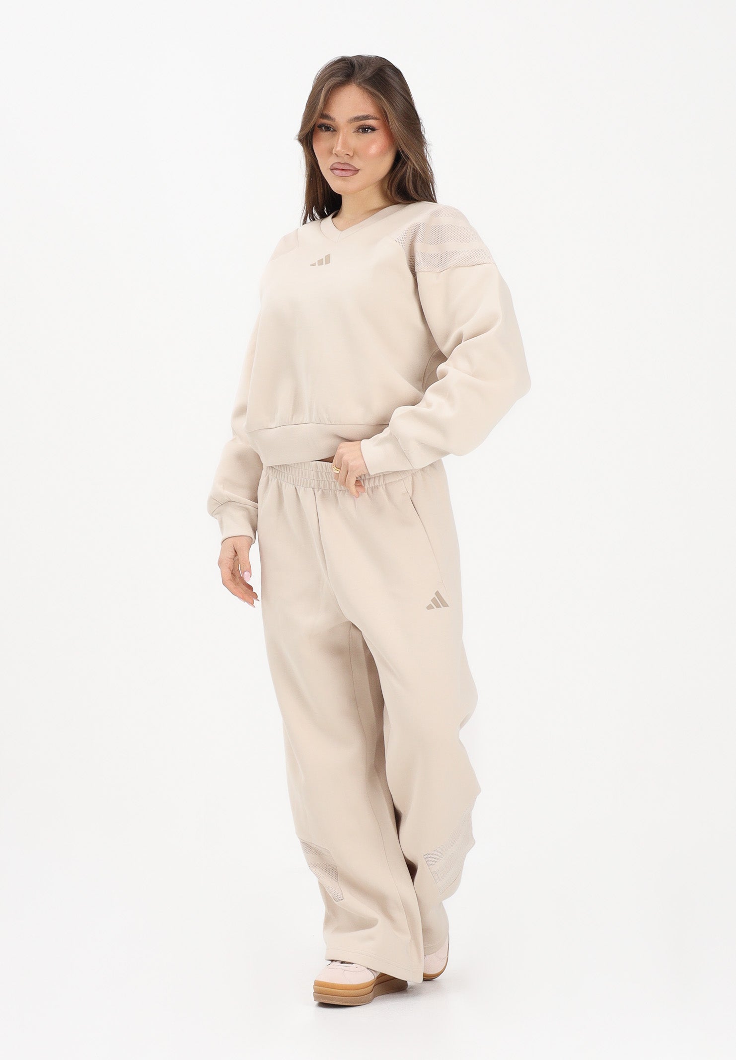 ADIDAS PERFORMANCE Pantalone sportivo Future Icons Three Stripes Open-Hem beige da donna KB4228 . ADIDAS PERFORMANCE
