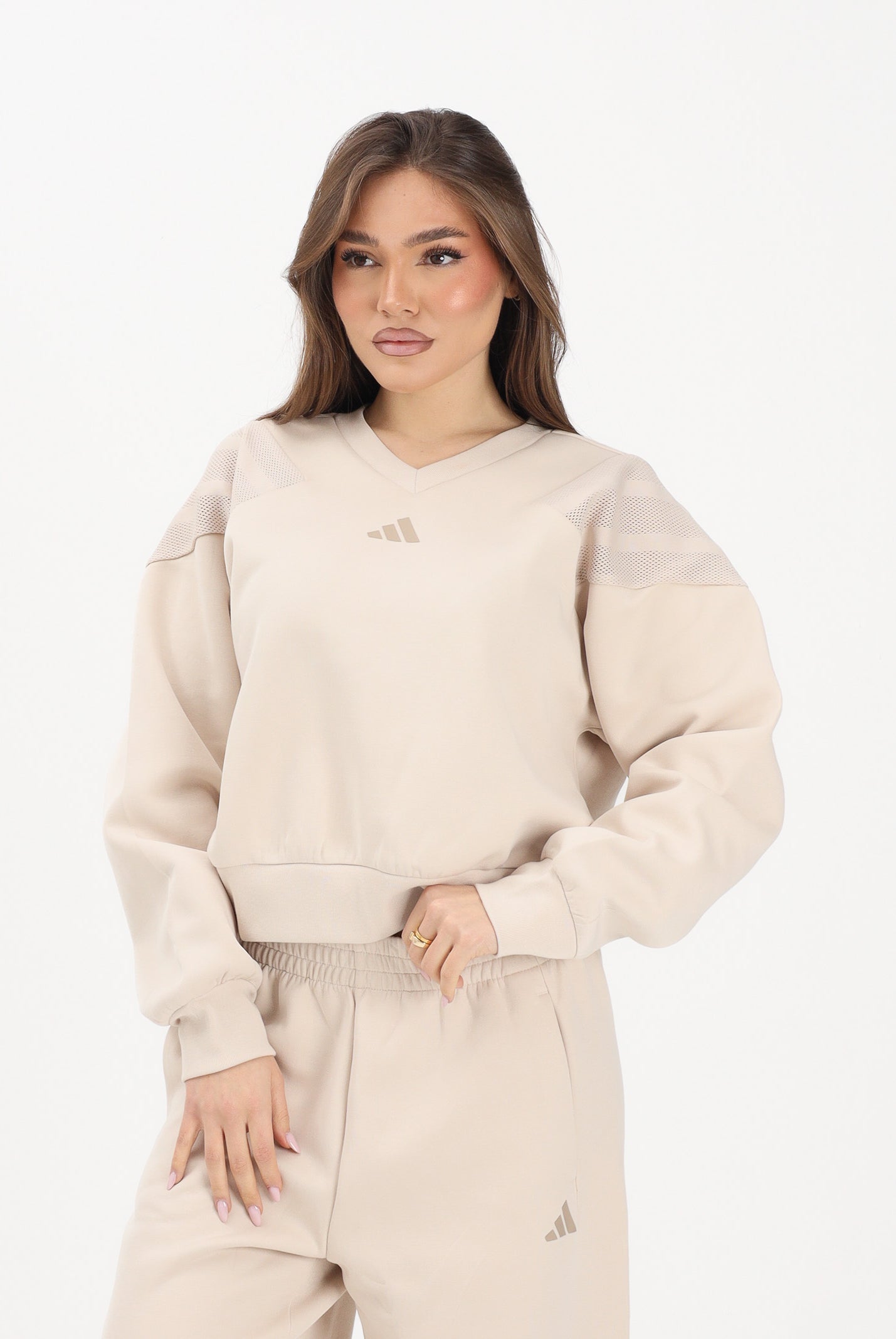 ADIDAS PERFORMANCE Felpa Future Icons Three Stripes beige da donna KB4244 . ADIDAS PERFORMANCE