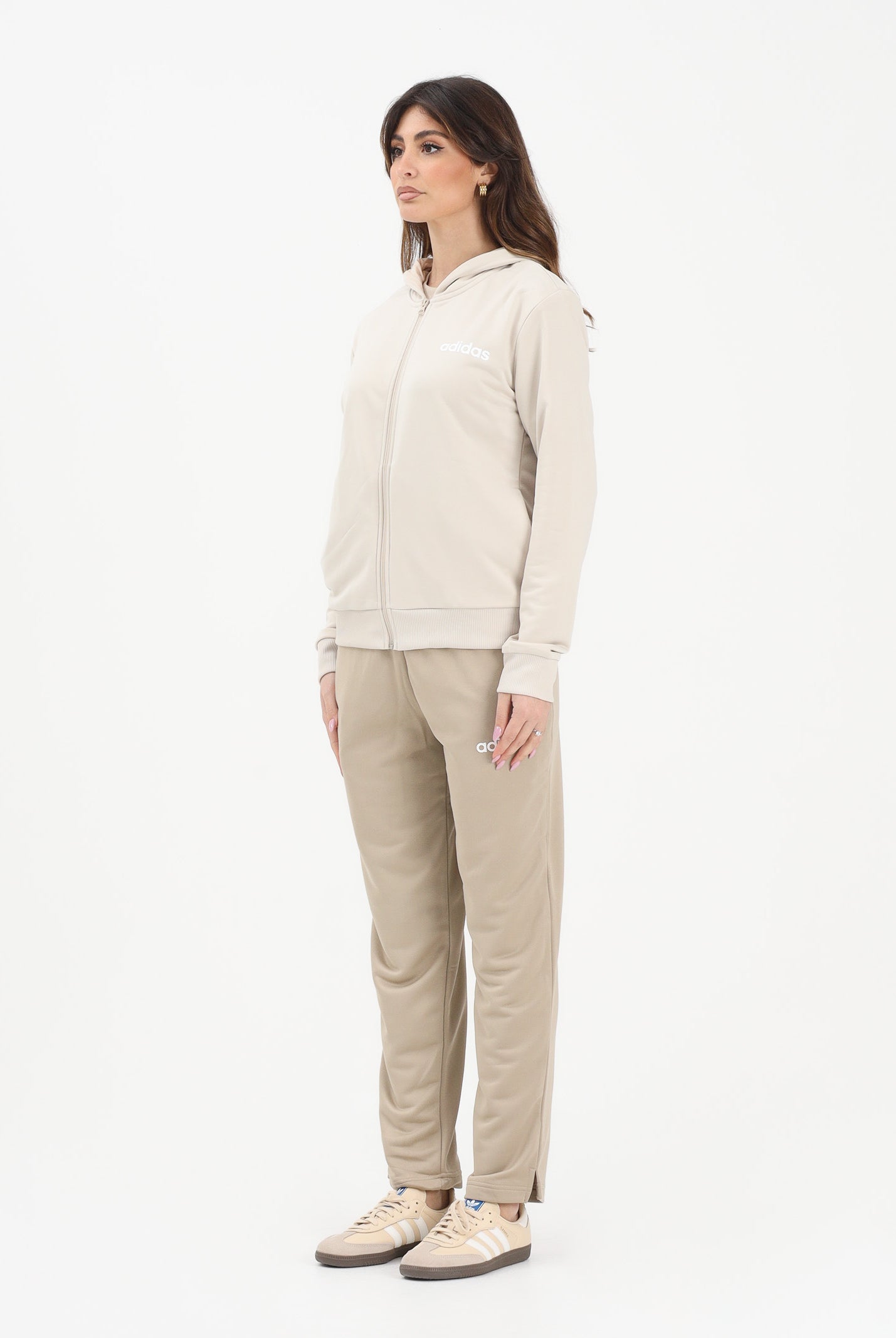 ADIDAS PERFORMANCE Tuta Essentials Linear beige da donna KB8440 . ADIDAS PERFORMANCE
