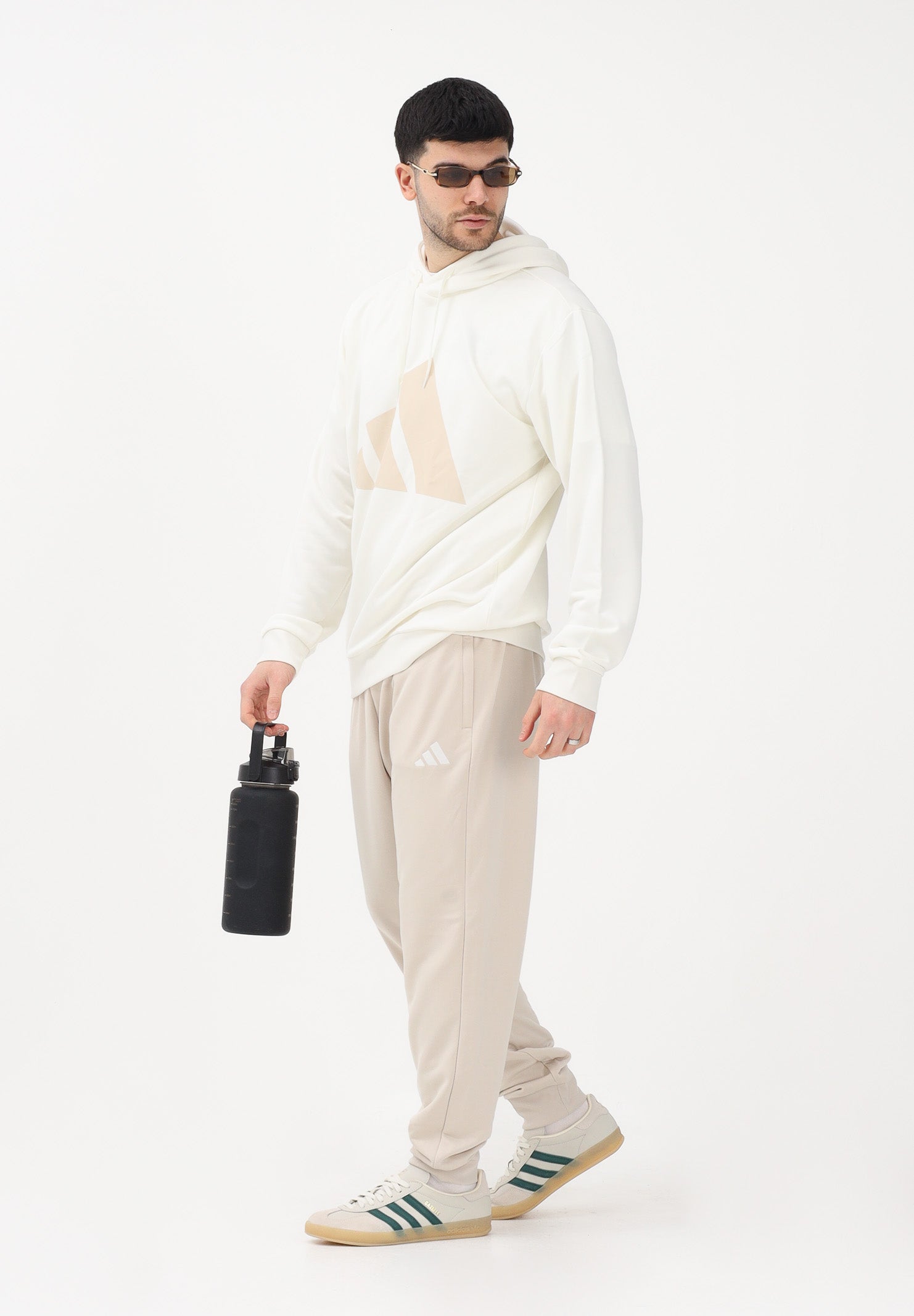 ADIDAS PERFORMANCE Tuta BIG LOGO beige e panna da uomo KB8780 . ADIDAS PERFORMANCE
