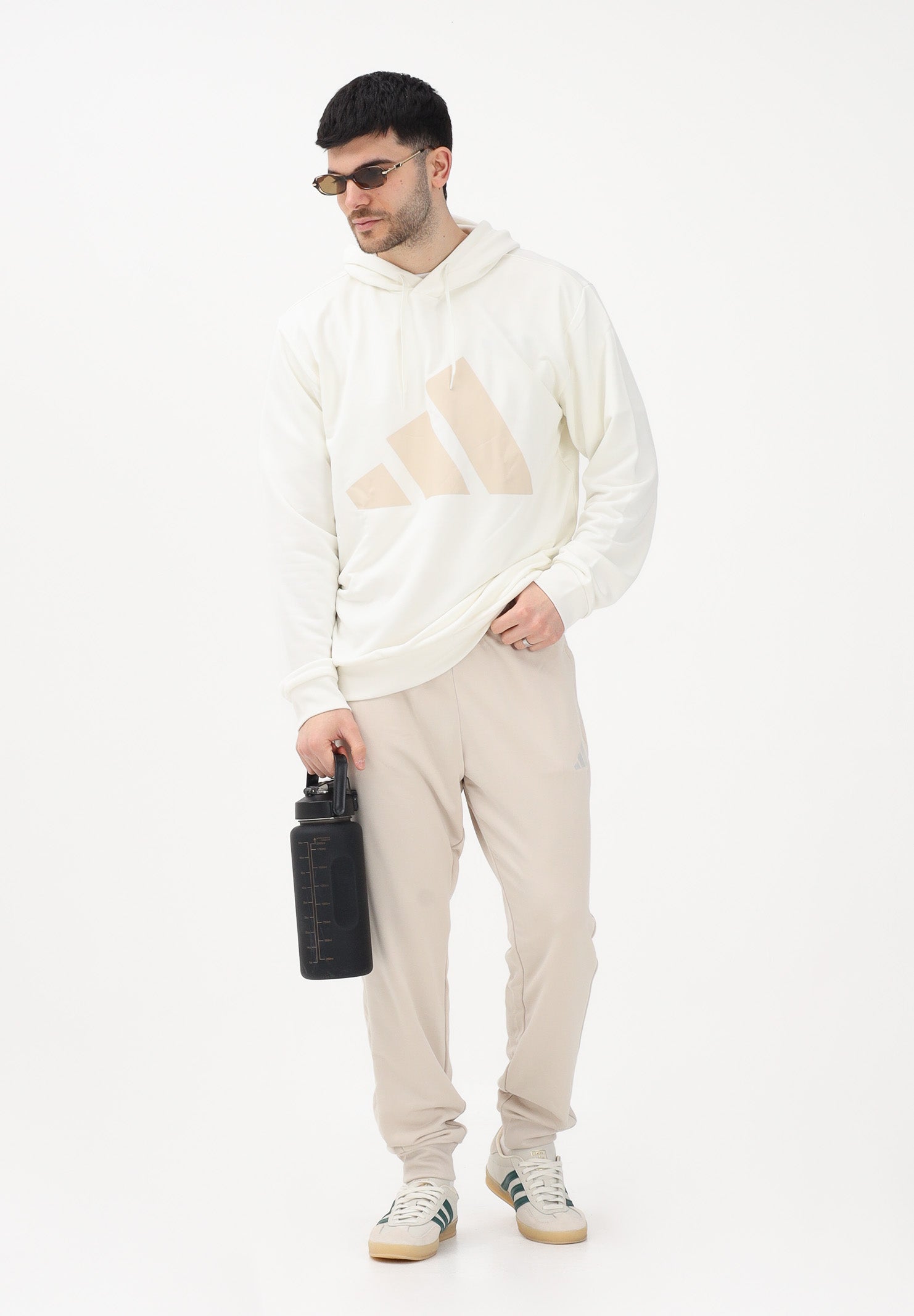 ADIDAS PERFORMANCE Tuta BIG LOGO beige e panna da uomo KB8780 . ADIDAS PERFORMANCE
