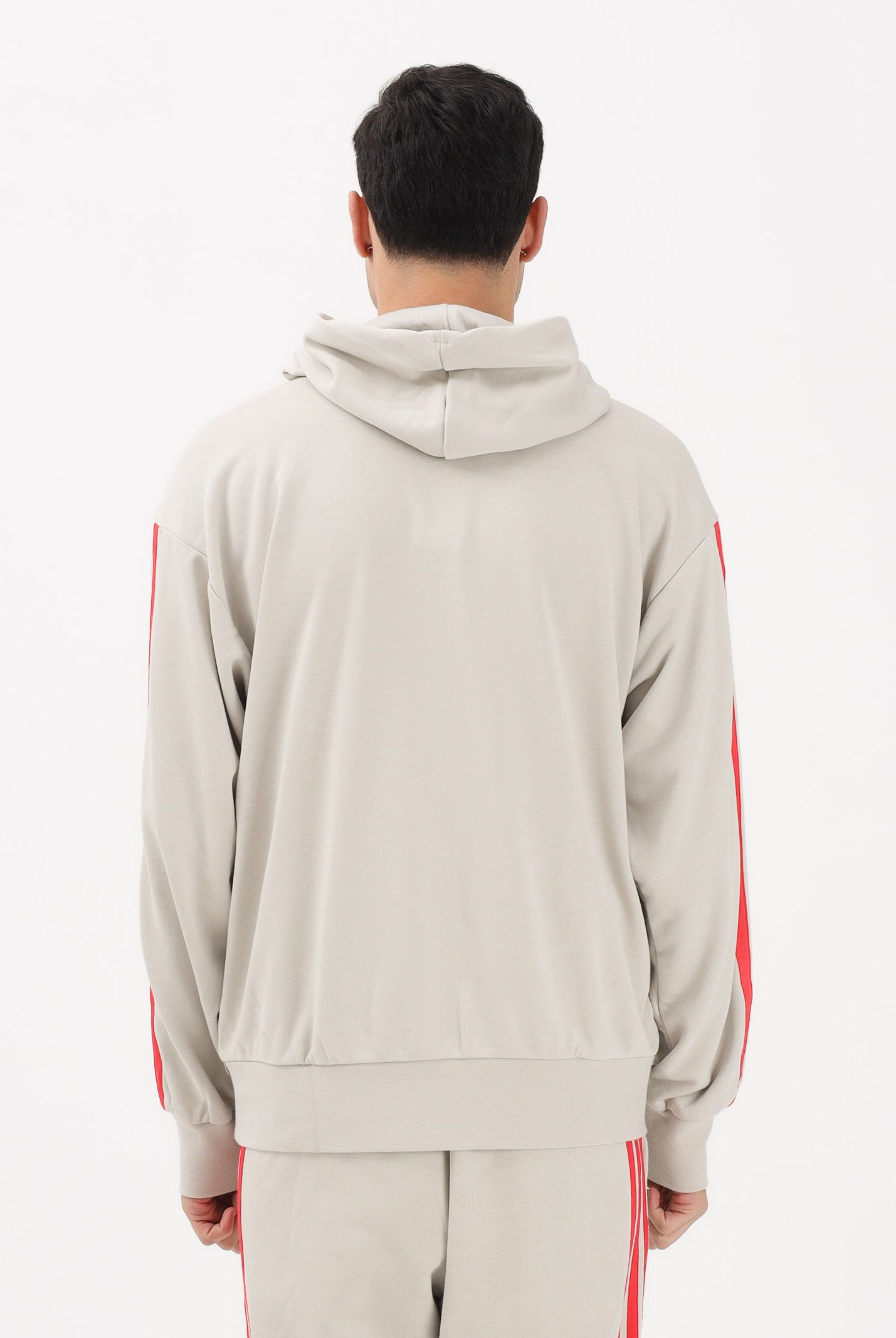 ADIDAS PERFORMANCE Felpa con cappuccio Essentials 3-Stripes beige da uomo KC0895 . ADIDAS PERFORMANCE