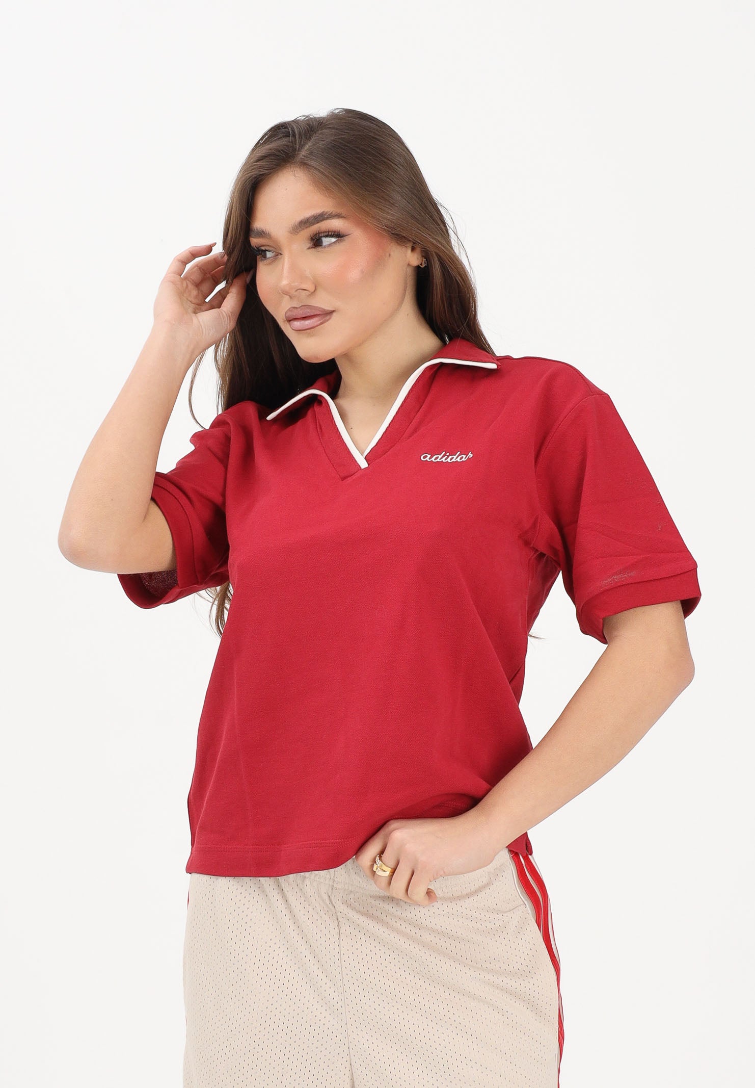 ADIDAS PERFORMANCE Polo a manica corta Seasonal Essentials Colorpop rossa da donna KC4000 . ADIDAS PERFORMANCE