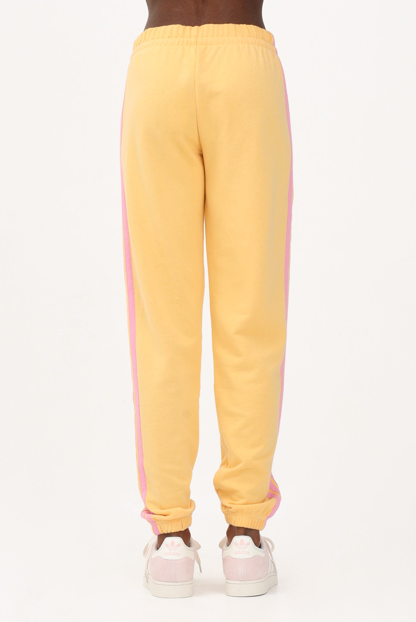 ADIDAS PERFORMANCE Pantalone sportivo ESSENTIALS 3-STRIPES FRENCH TERRY CUFFED arancione e rosa da donna KC5217 . ADIDAS PERFORMANCE