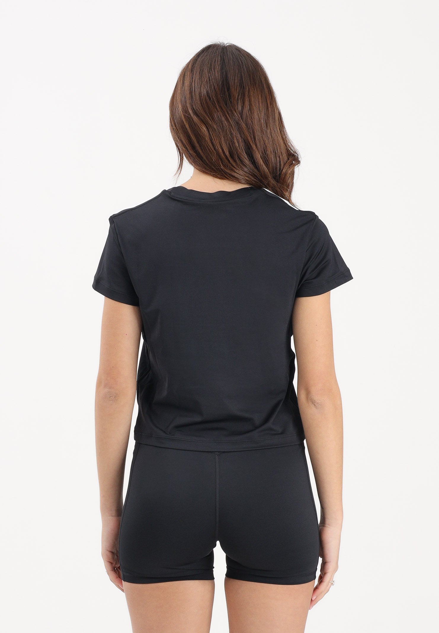 ADIDAS PERFORMANCE T-shirt a manica corta Hyperglam 3-Stripes nera da donna KC7639 . ADIDAS PERFORMANCE