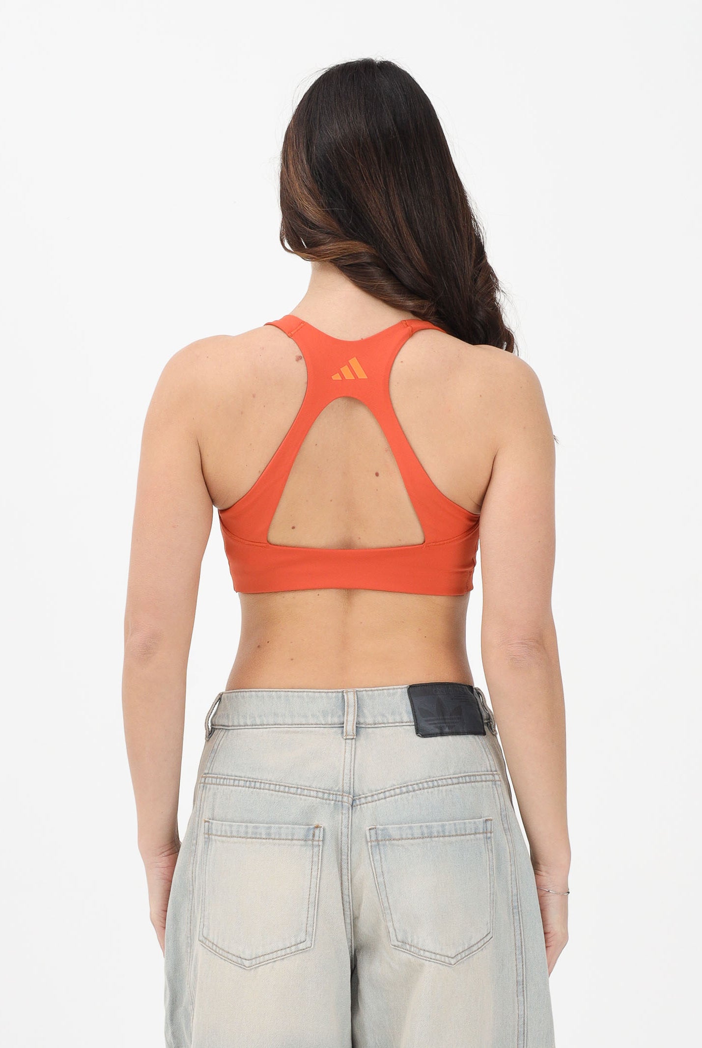 ADIDAS PERFORMANCE Top sportivo Workout 3-Stripes arancione da donna KD1527 . ADIDAS PERFORMANCE