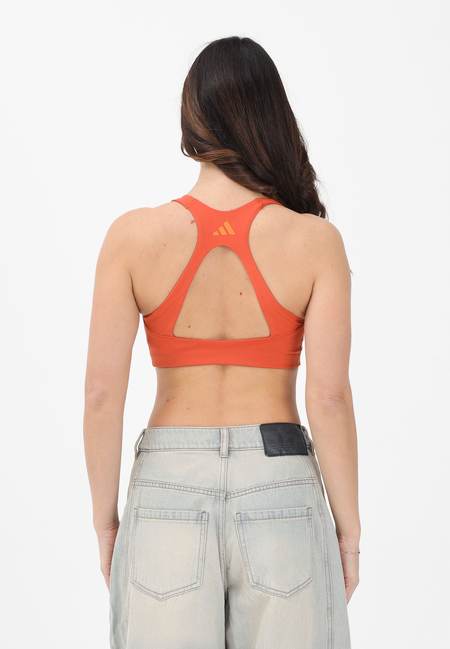 ADIDAS PERFORMANCE Top sportivo Workout 3-Stripes arancione da donna KD1527 . ADIDAS PERFORMANCE