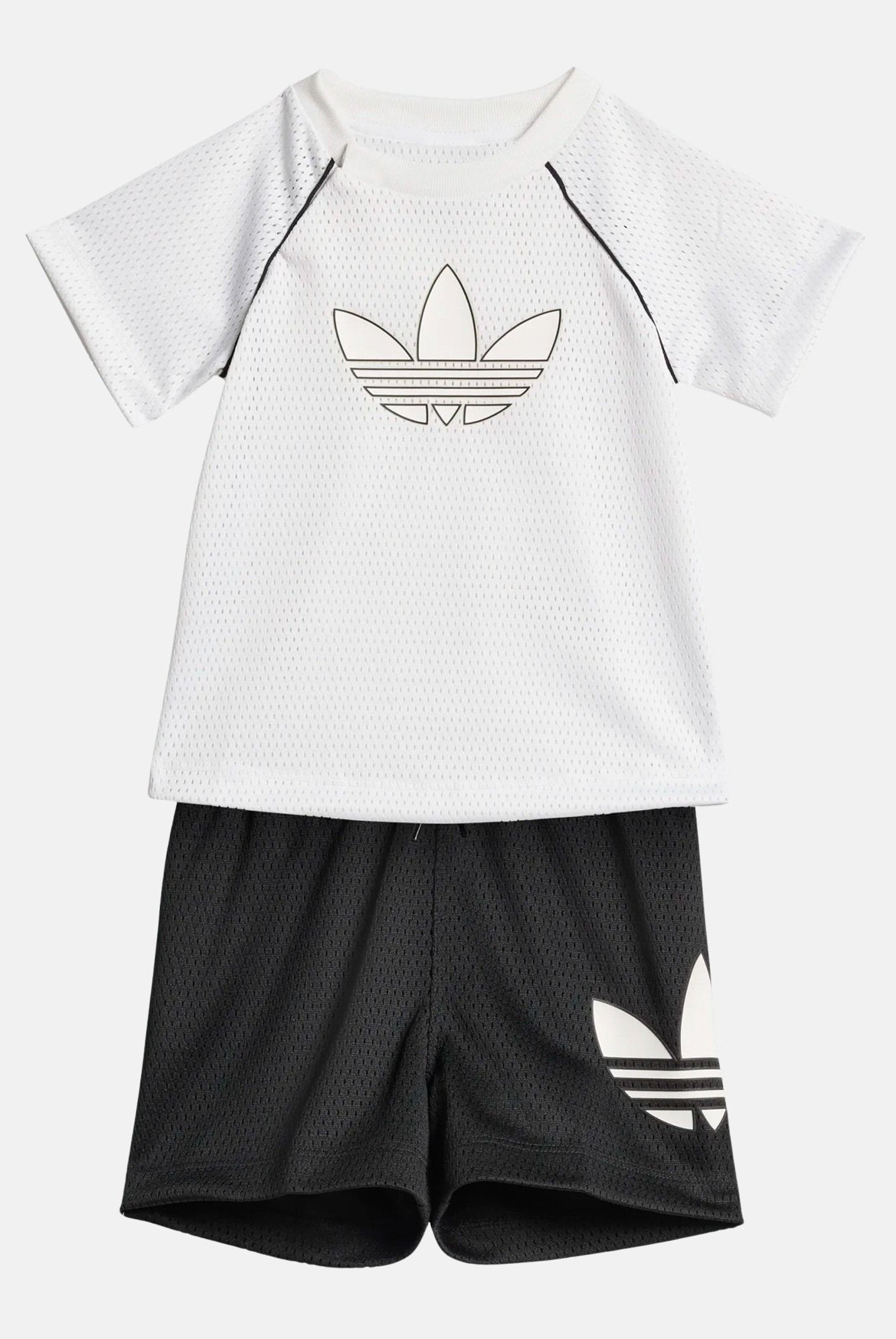 ADIDAS PERFORMANCE completino Mesh Short Tee, bianco e nero da neonato. KD3167 . ADIDAS PERFORMANCE