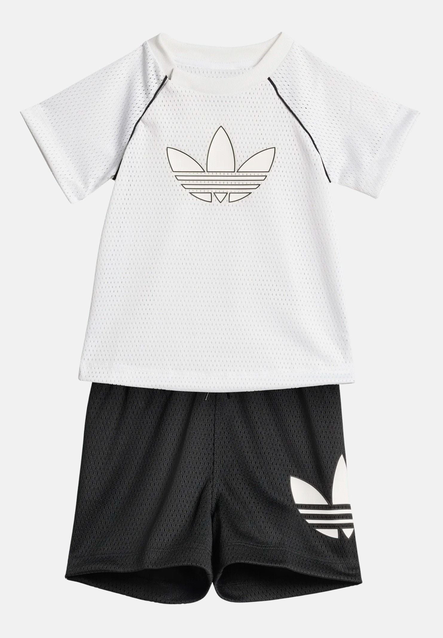 ADIDAS PERFORMANCE completino Mesh Short Tee, bianco e nero da neonato. KD3167 . ADIDAS PERFORMANCE