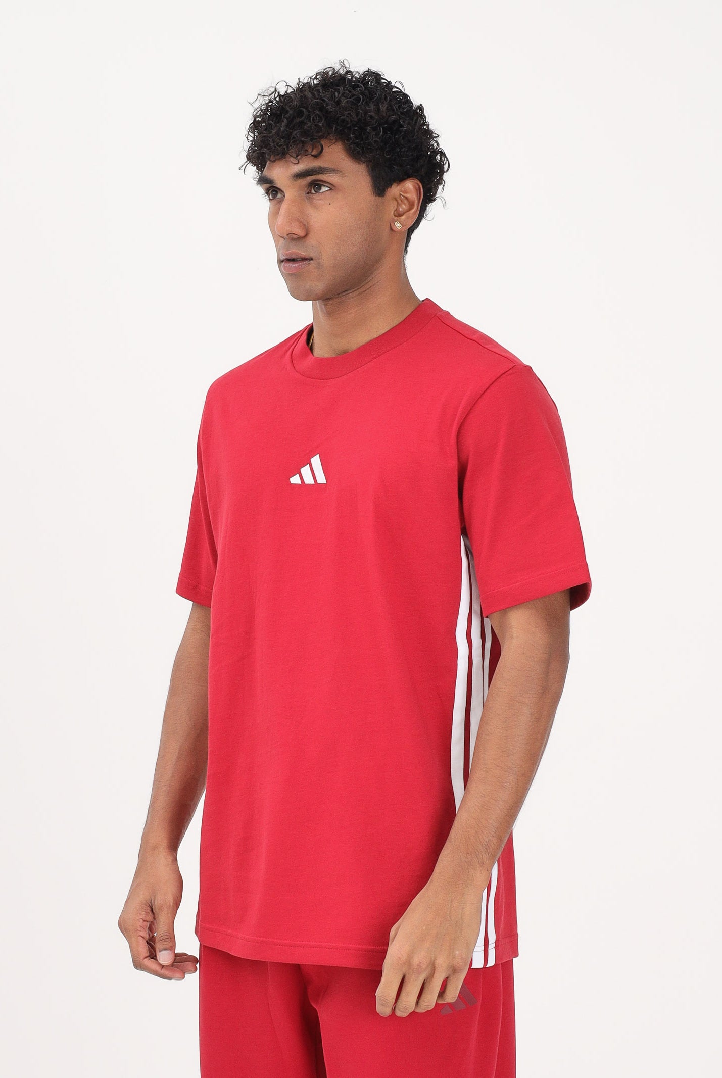 ADIDAS PERFORMANCE T-shirt a manica corta Essential Three Stripes Single Jersey rossa da uomo KD4865 . ADIDAS PERFORMANCE