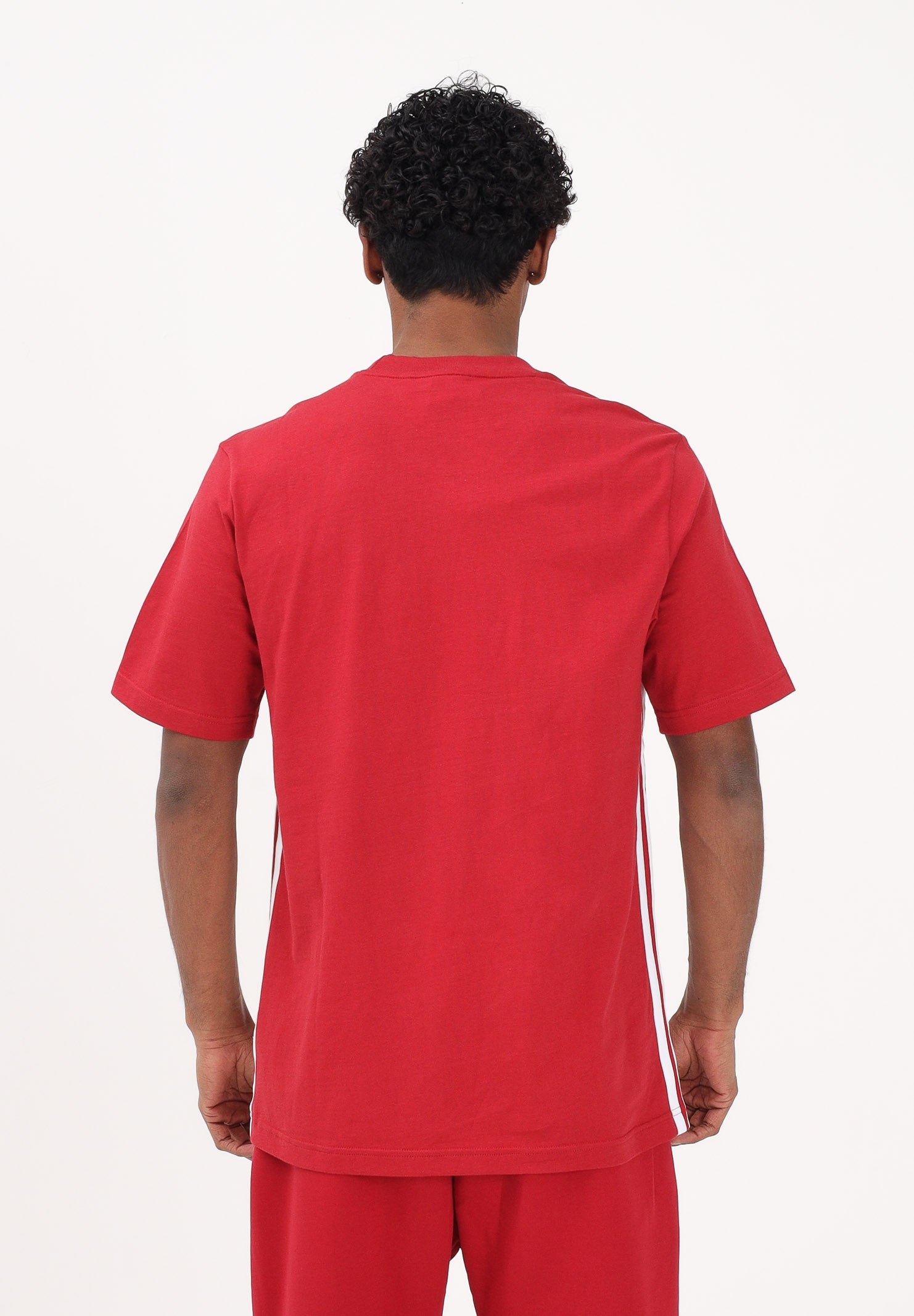 ADIDAS PERFORMANCE T-shirt a manica corta Essential Three Stripes Single Jersey rossa da uomo KD4865 . ADIDAS PERFORMANCE