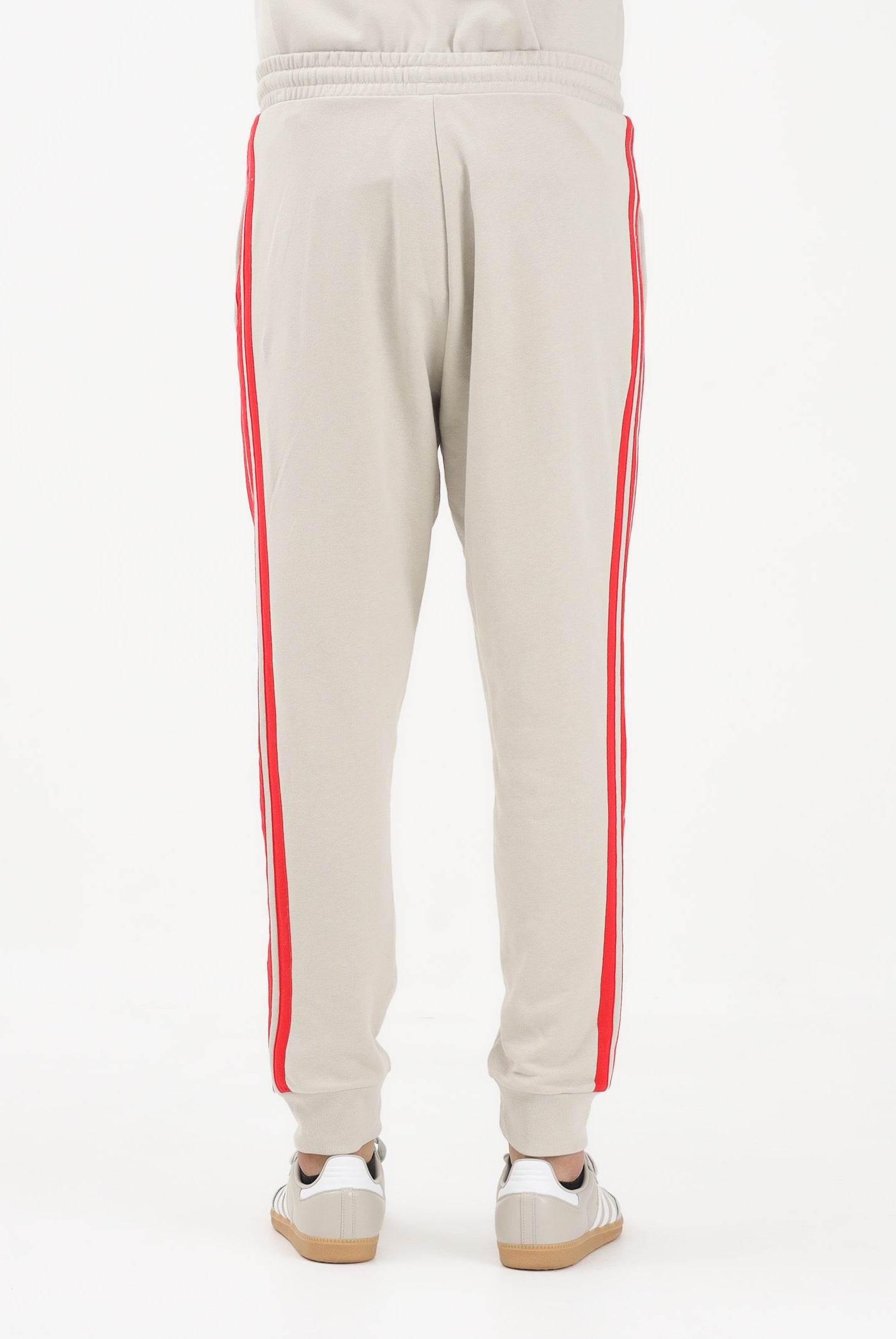 ADIDAS PERFORMANCE Pantalone sportivo Ess 3-Stripes French Terry beige e rosso da uomo KD4898 . ADIDAS PERFORMANCE