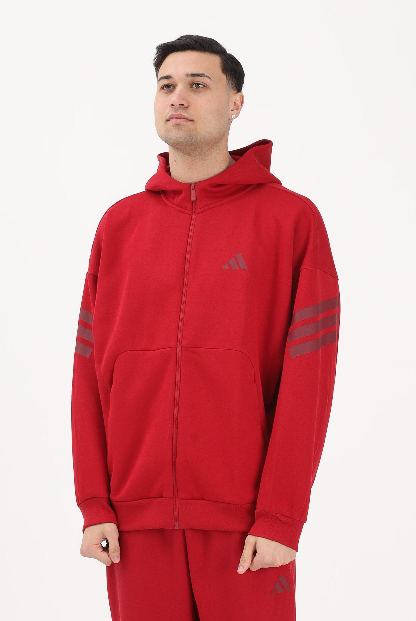 ADIDAS PERFORMANCE Felpa con zip Future Icons 3-Stripes Woven rossa da uomo KD5233 . ADIDAS PERFORMANCE
