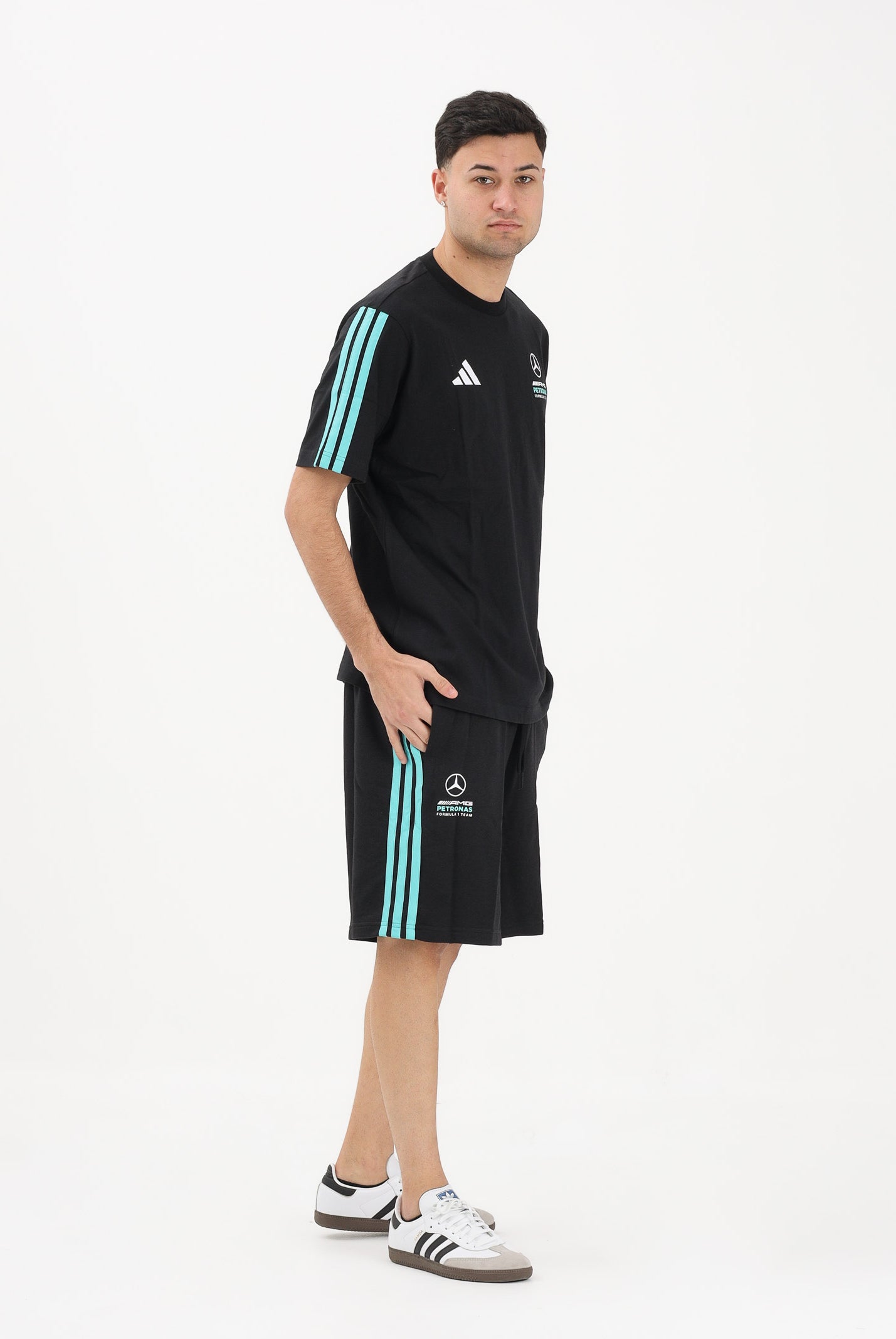 ADIDAS PERFORMANCE Shorts sportivo Mercedes - AMG Petronas Formula 1 Team DNA nero da uomo KE5912 . ADIDAS PERFORMANCE