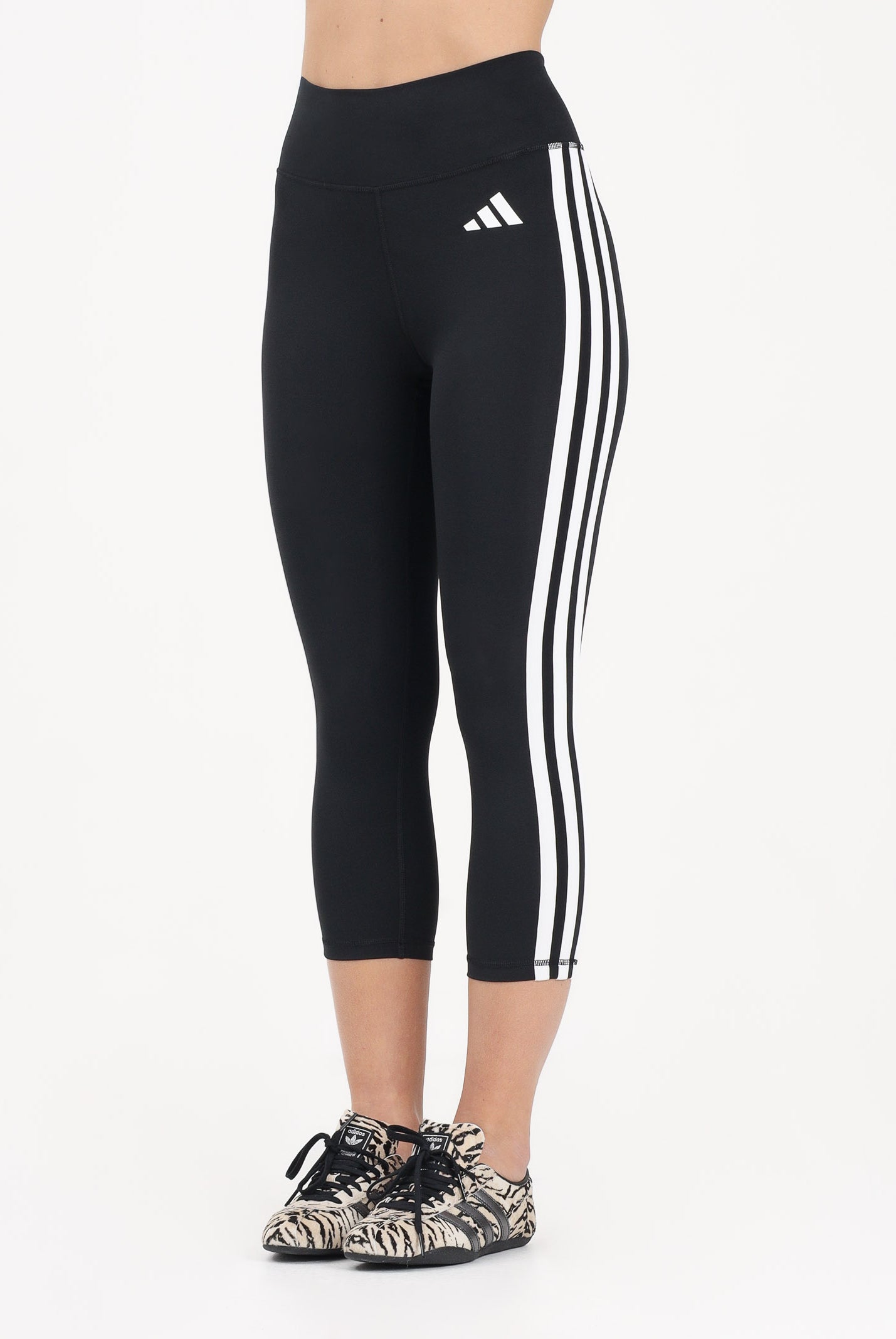 ADIDAS PERFORMANCE Leggings Optime Essentials Workout 3-Stripes 3/4 nero da donna KE6062 . ADIDAS PERFORMANCE