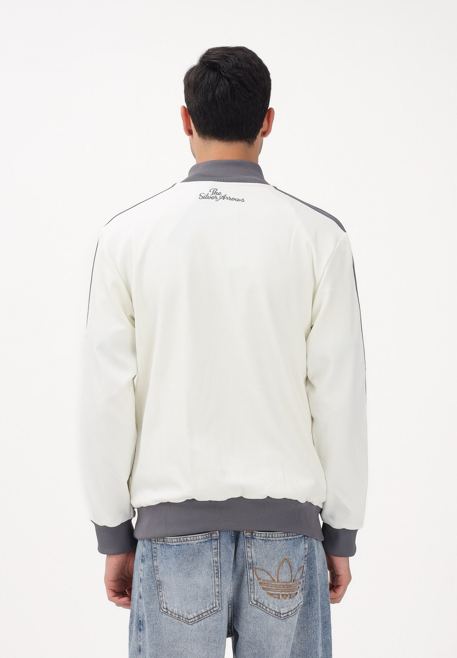 ADIDAS PERFORMANCE Felpa con zip MERCEDES - AMG PETRONAS FORMULA 1 TEAM Silver Arrows Icon panna e grigia da uomo KE8270 . ADIDAS PERFORMANCE