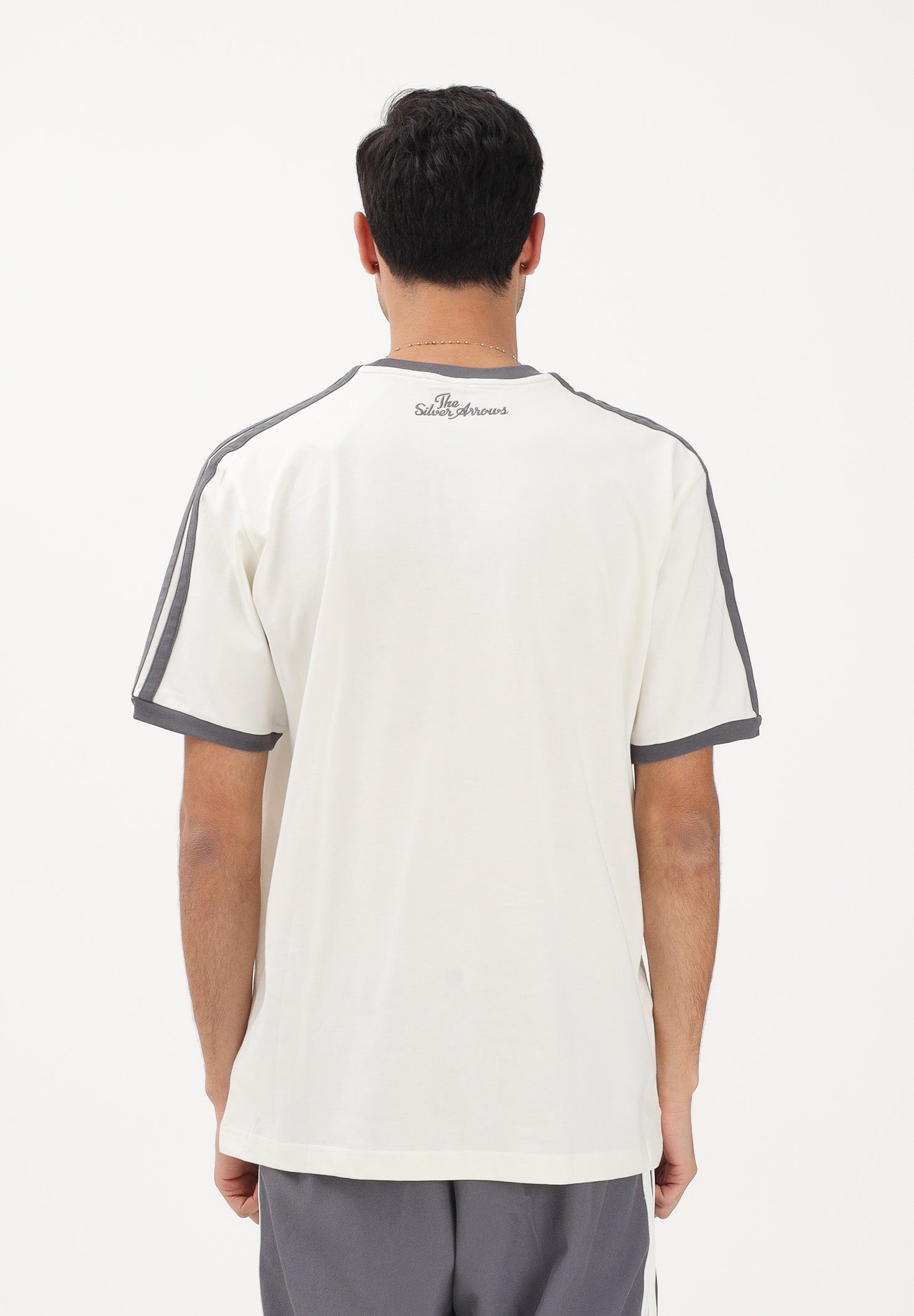 ADIDAS PERFORMANCE T-shirt a manica corta Mercedes - AMG Petronas Formula 1 Team Silver Arrows Icon panna e grigia da uomo KE8275 . ADIDAS PERFORMANCE