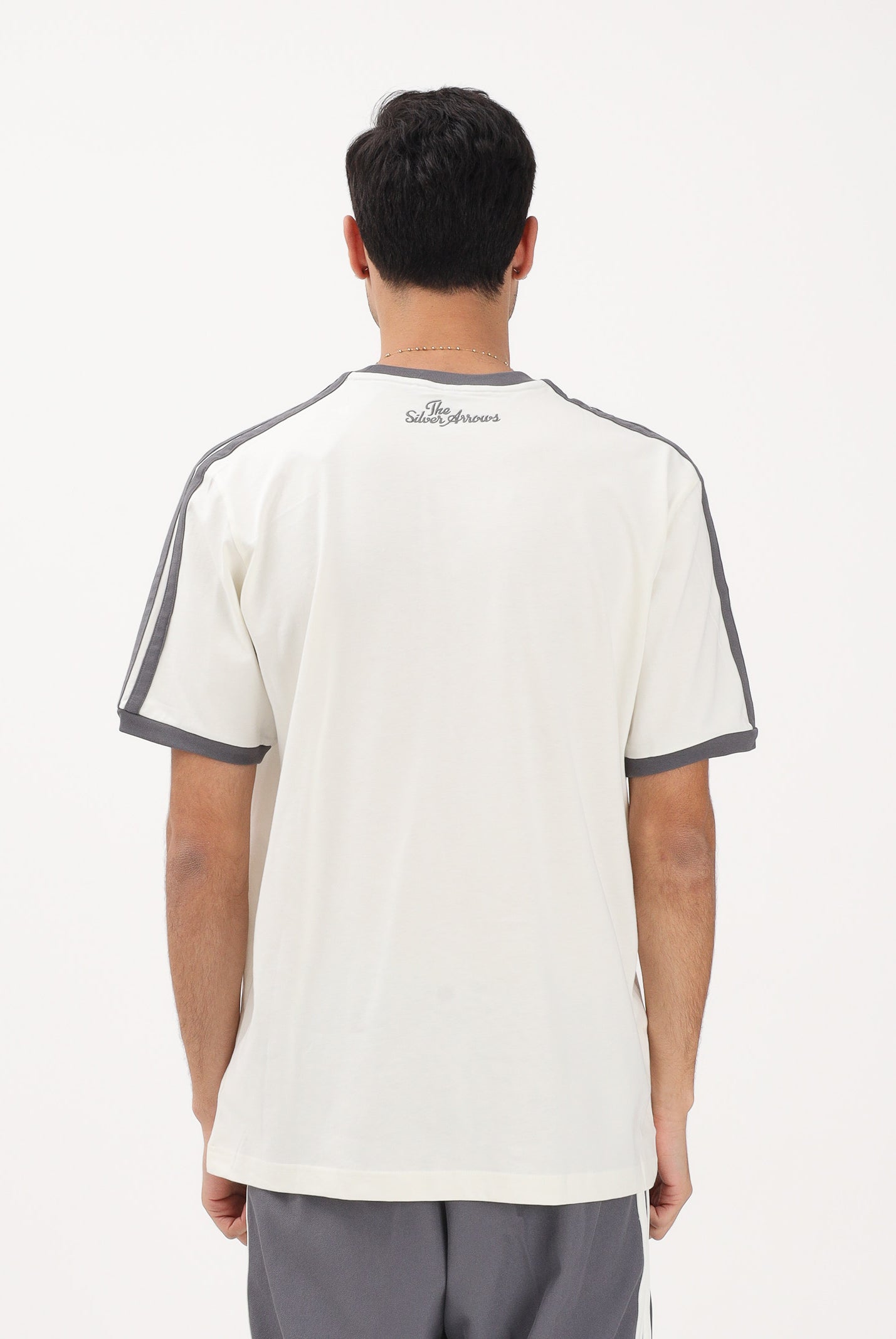 ADIDAS PERFORMANCE T-shirt a manica corta Mercedes - AMG Petronas Formula 1 Team Silver Arrows Icon panna e grigia da uomo KE8275 . ADIDAS PERFORMANCE