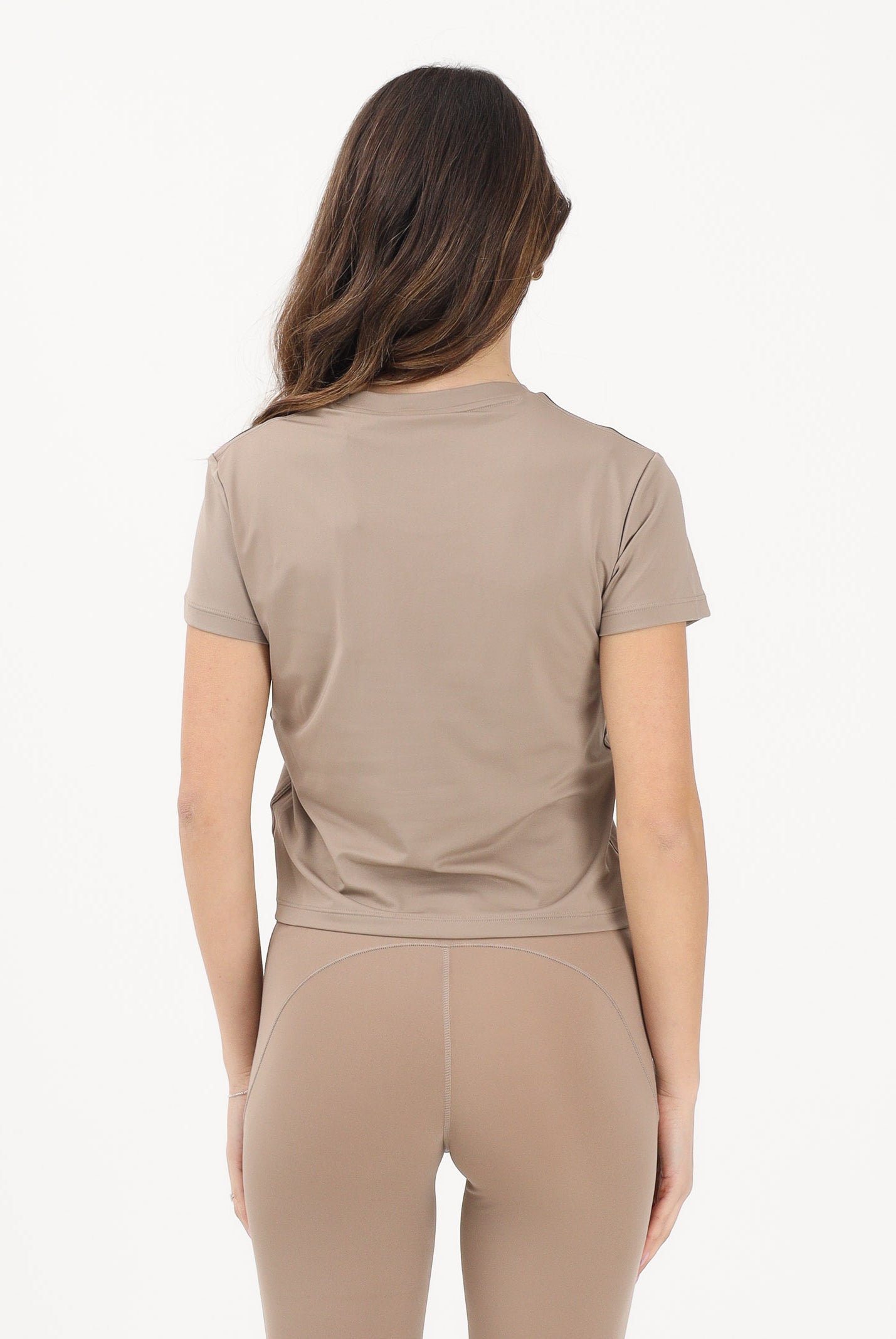 ADIDAS PERFORMANCE T-shirt a manica corta Hyperglam 3 Stripes beige da donna KQ5195 . ADIDAS PERFORMANCE