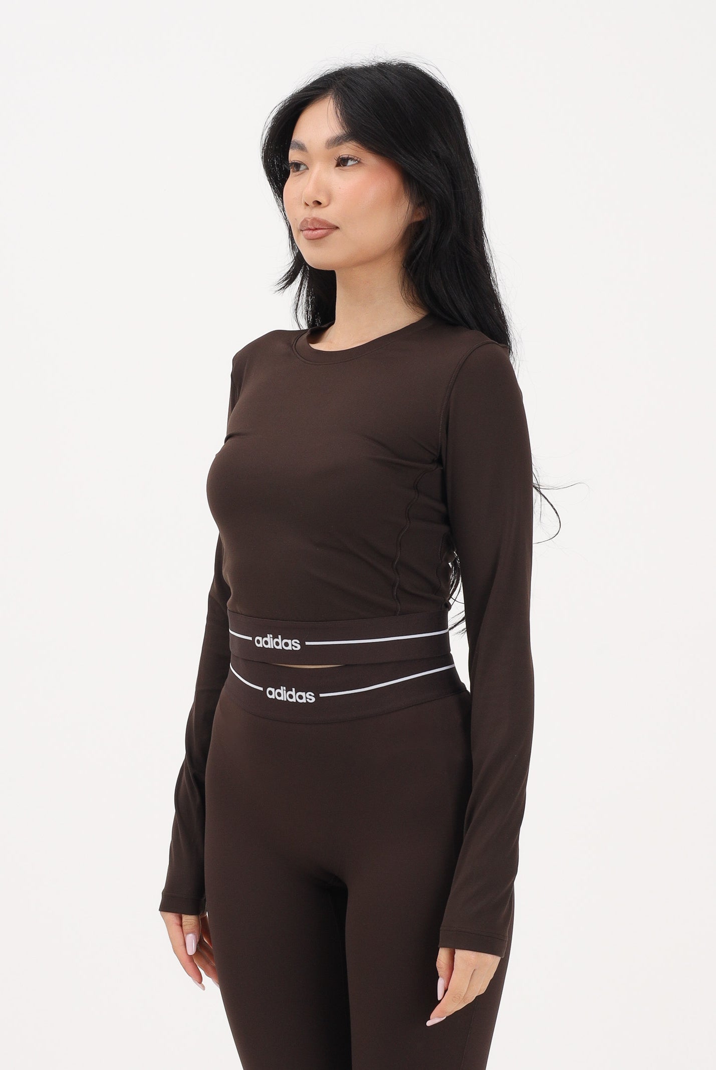 ADIDAS PERFORMANCE Top a manica lunga Hyperglam marrone da donna KR0373 . ADIDAS PERFORMANCE