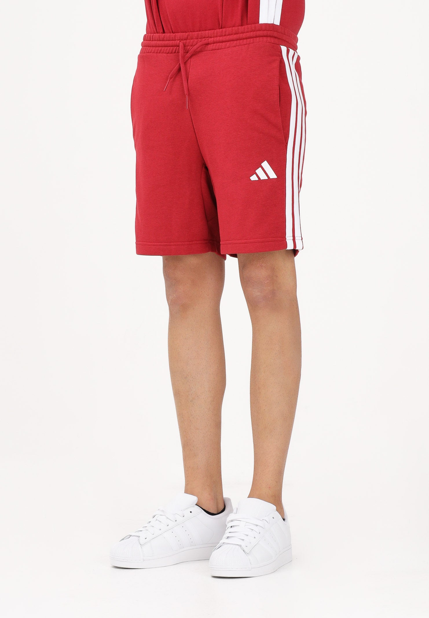 ADIDAS PERFORMANCE Shorts sportivo Essentials 3-Stripes French Terry rosso da uomo KR2700 . ADIDAS PERFORMANCE