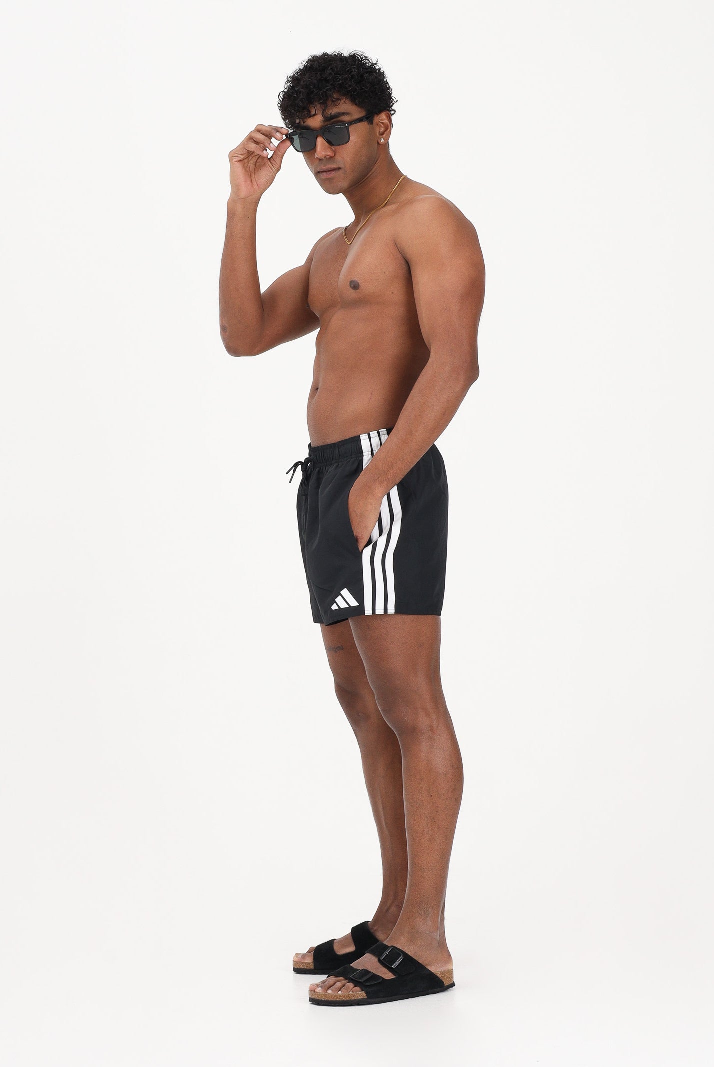 ADIDAS PERFORMANCE Shorts mare 3-Stripes nero da uomo JG1031 . ADIDAS PERFORMANCE