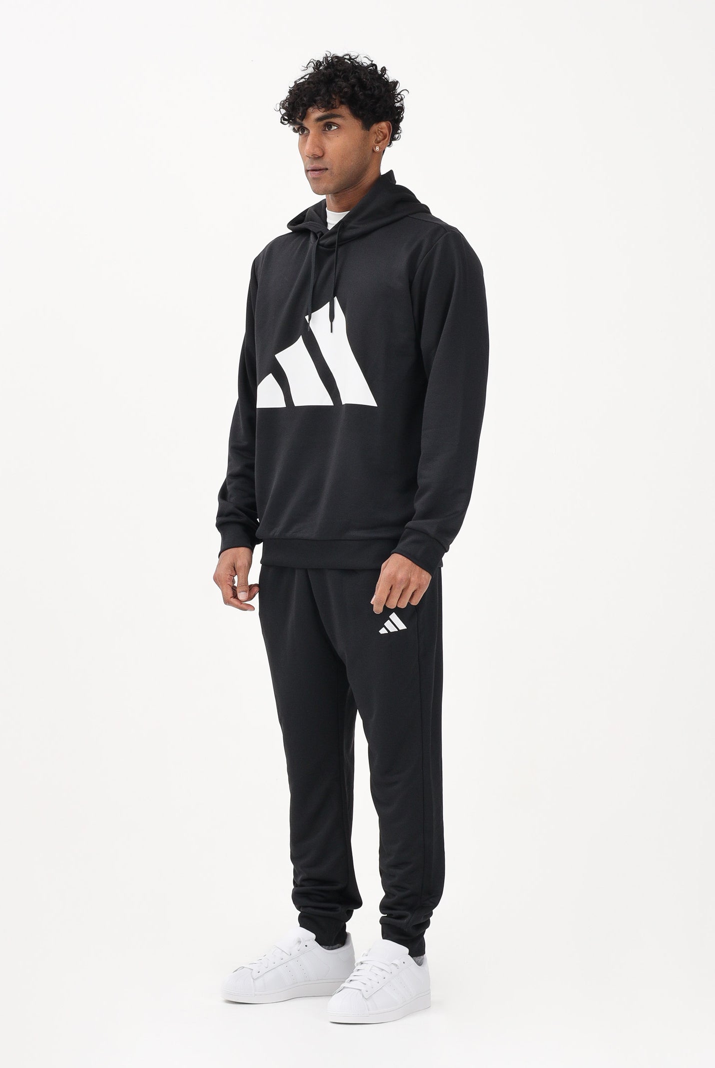 ADIDAS PERFORMANCE Tuta Big Logo French Terry nera da uomo JX5551 . ADIDAS PERFORMANCE
