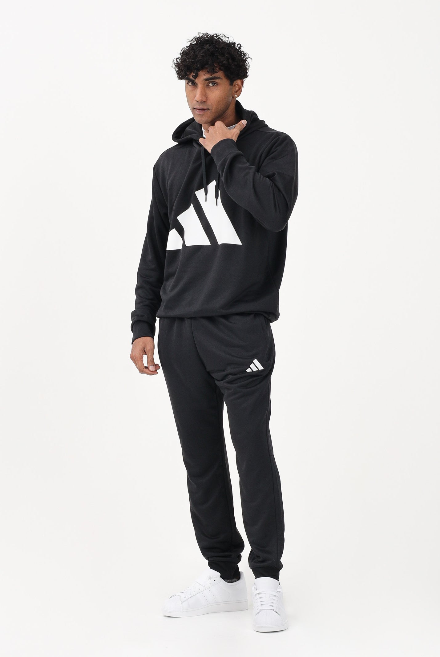 ADIDAS PERFORMANCE Tuta Big Logo French Terry nera da uomo JX5551 . ADIDAS PERFORMANCE