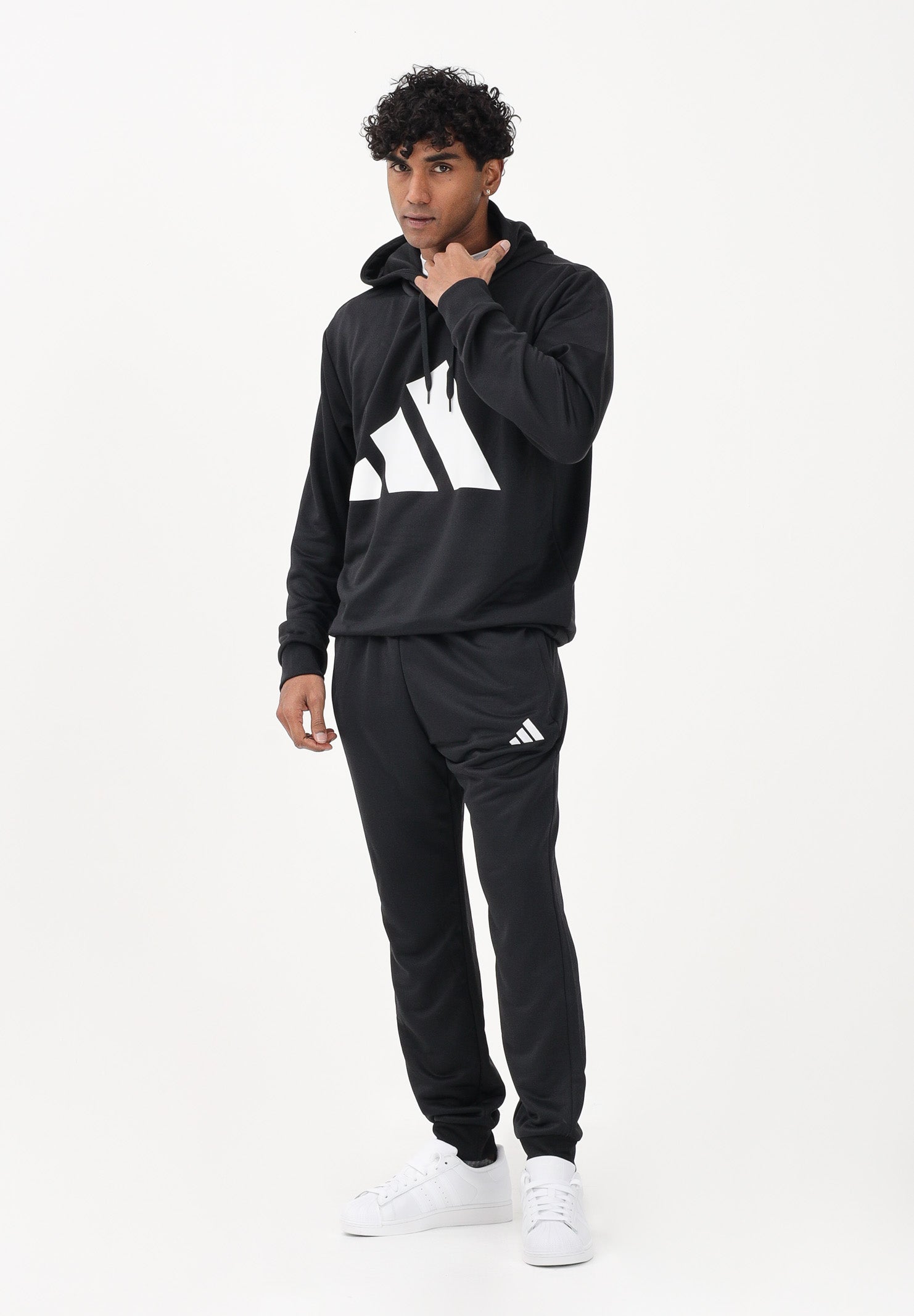 ADIDAS PERFORMANCE Tuta Big Logo French Terry nera da uomo JX5551 . ADIDAS PERFORMANCE