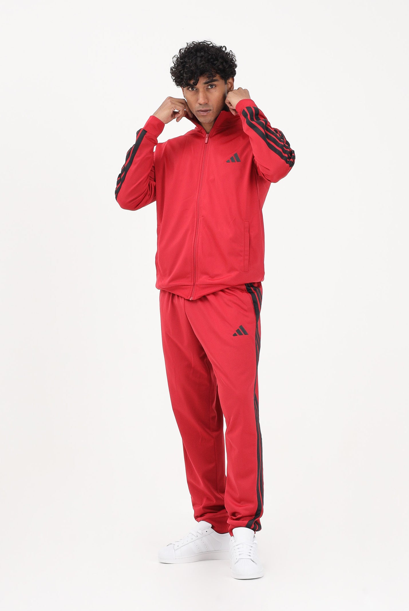 ADIDAS PERFORMANCE Tuta 3 Stripes Trefoil rossa da uomo KC1357 . ADIDAS PERFORMANCE