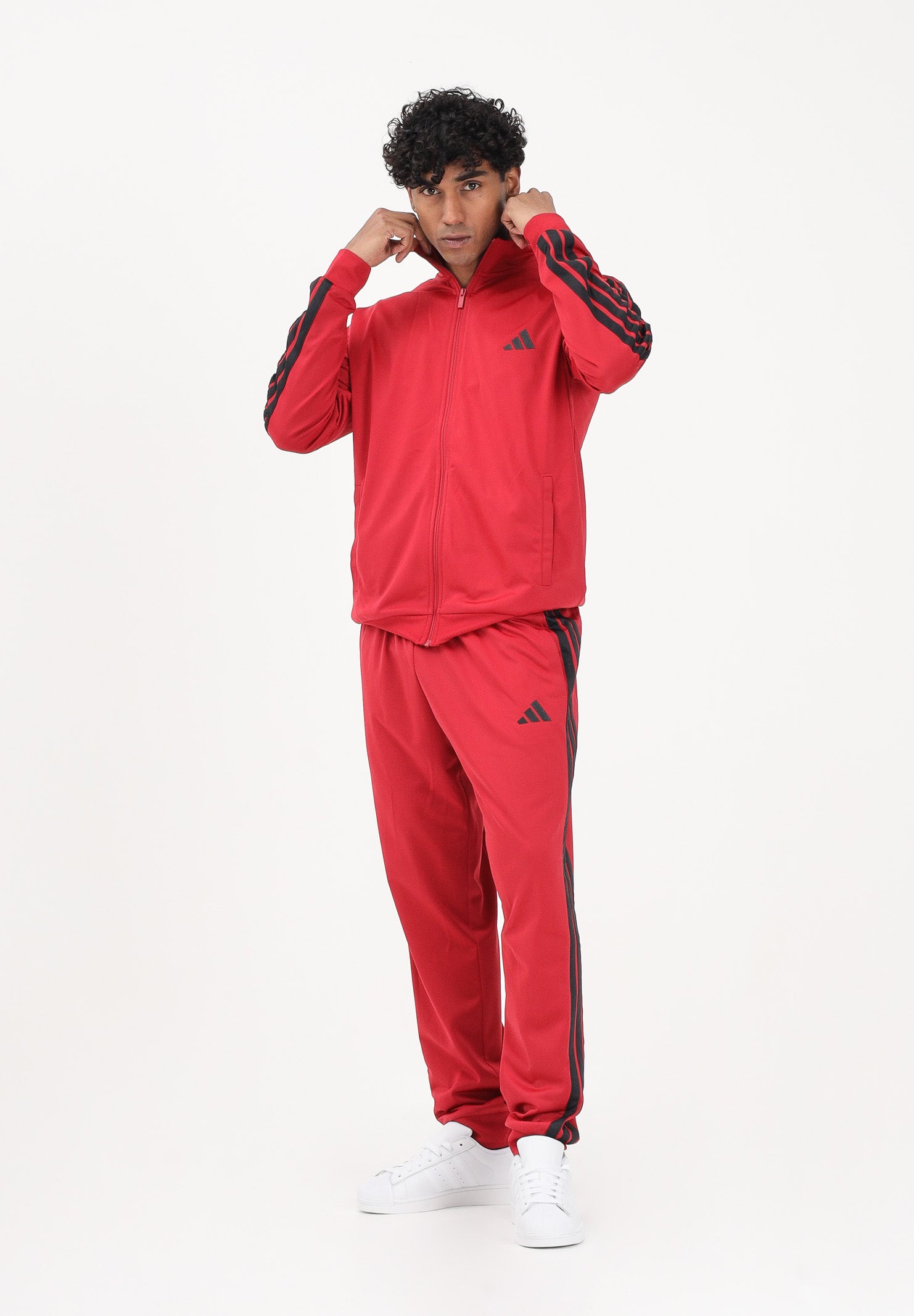 ADIDAS PERFORMANCE Tuta 3 Stripes Trefoil rossa da uomo KC1357 . ADIDAS PERFORMANCE