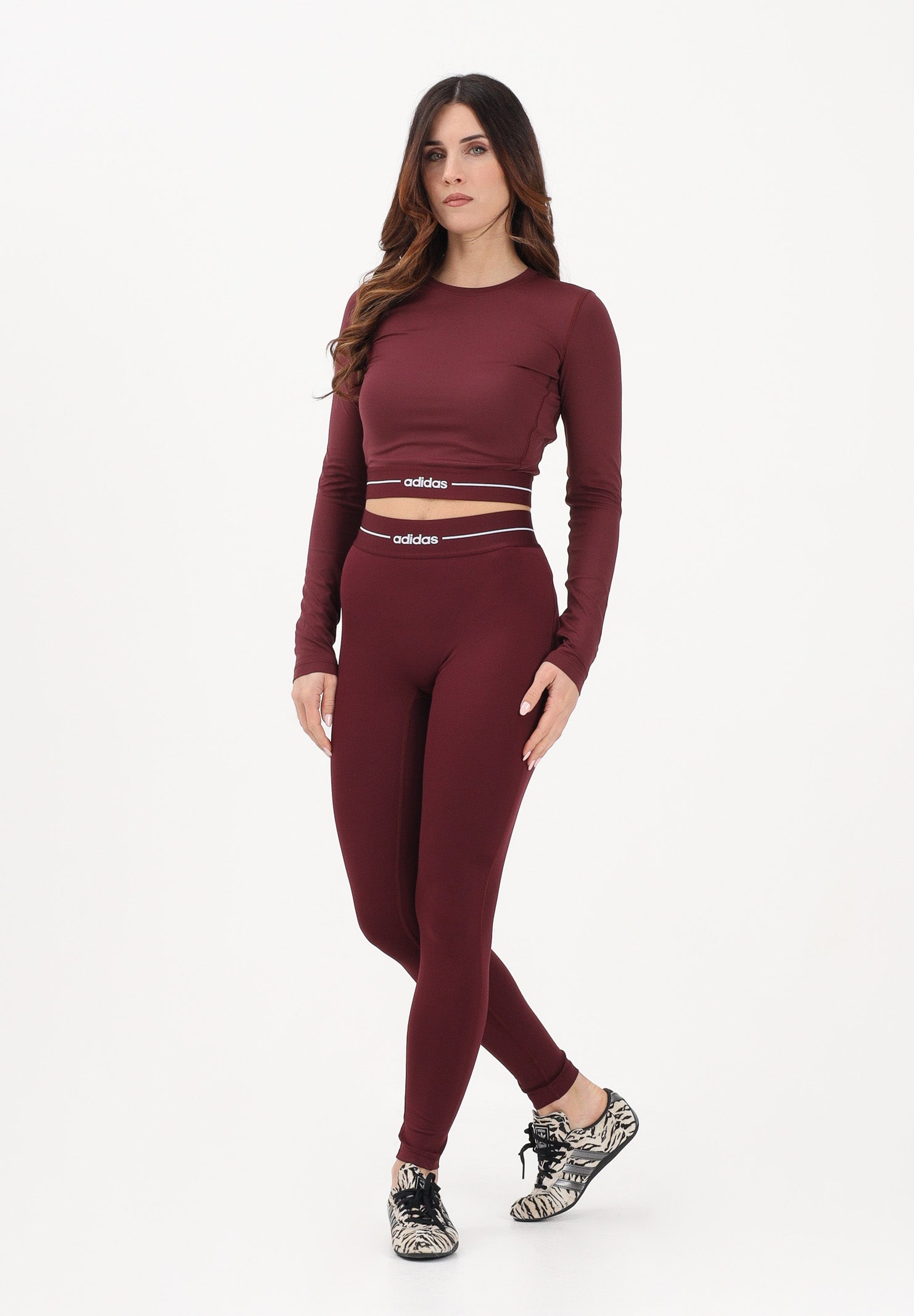 ADIDAS PERFORMANCE Leggings Hyperglam Full Length bordeaux da donna KC7675 . ADIDAS PERFORMANCE