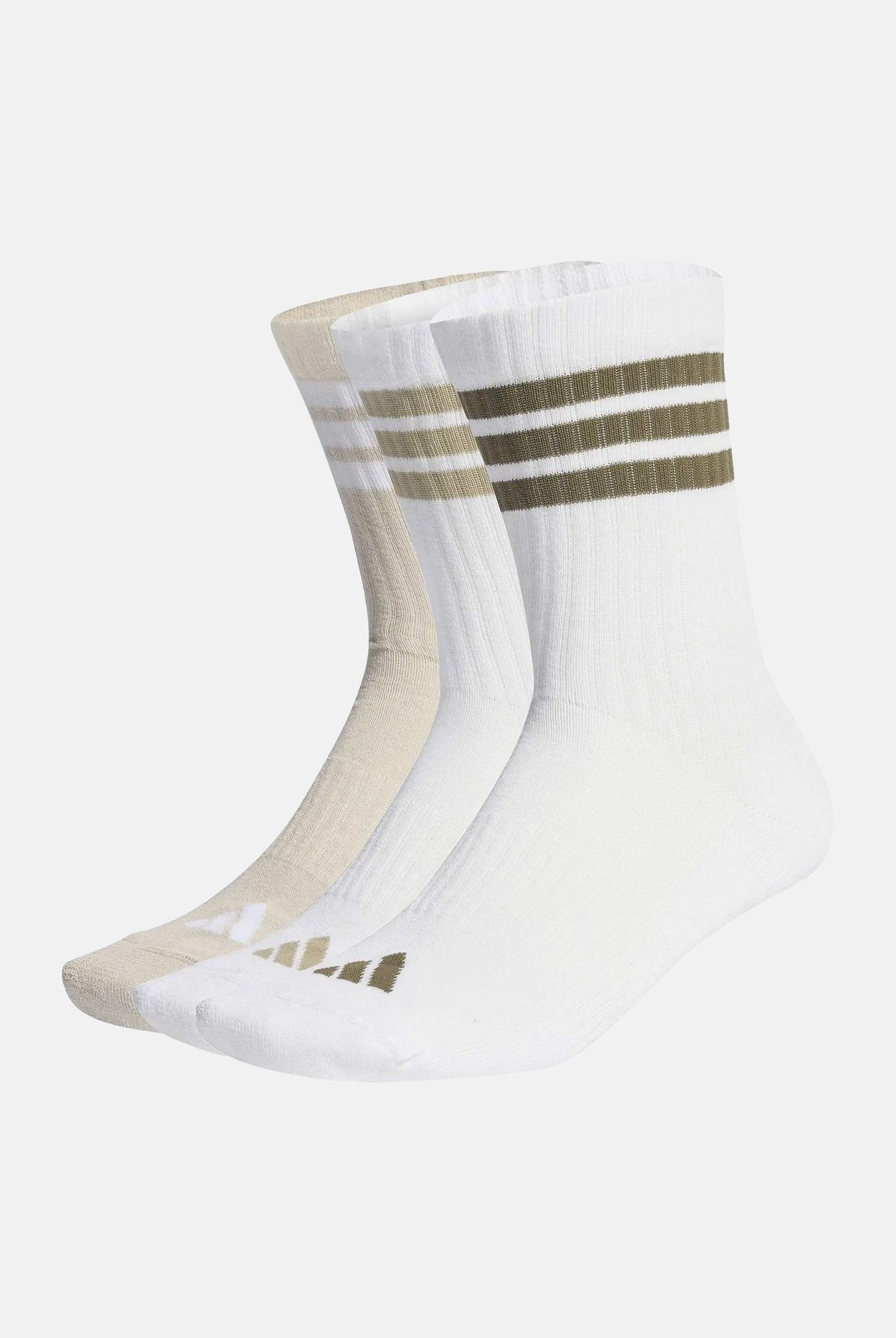 ADIDAS PERFORMANCE Calzini (3 paia) 3-Stripes Cushioned Sportswear Crew bianchi e beige da uomo KC9639 . ADIDAS PERFORMANCE