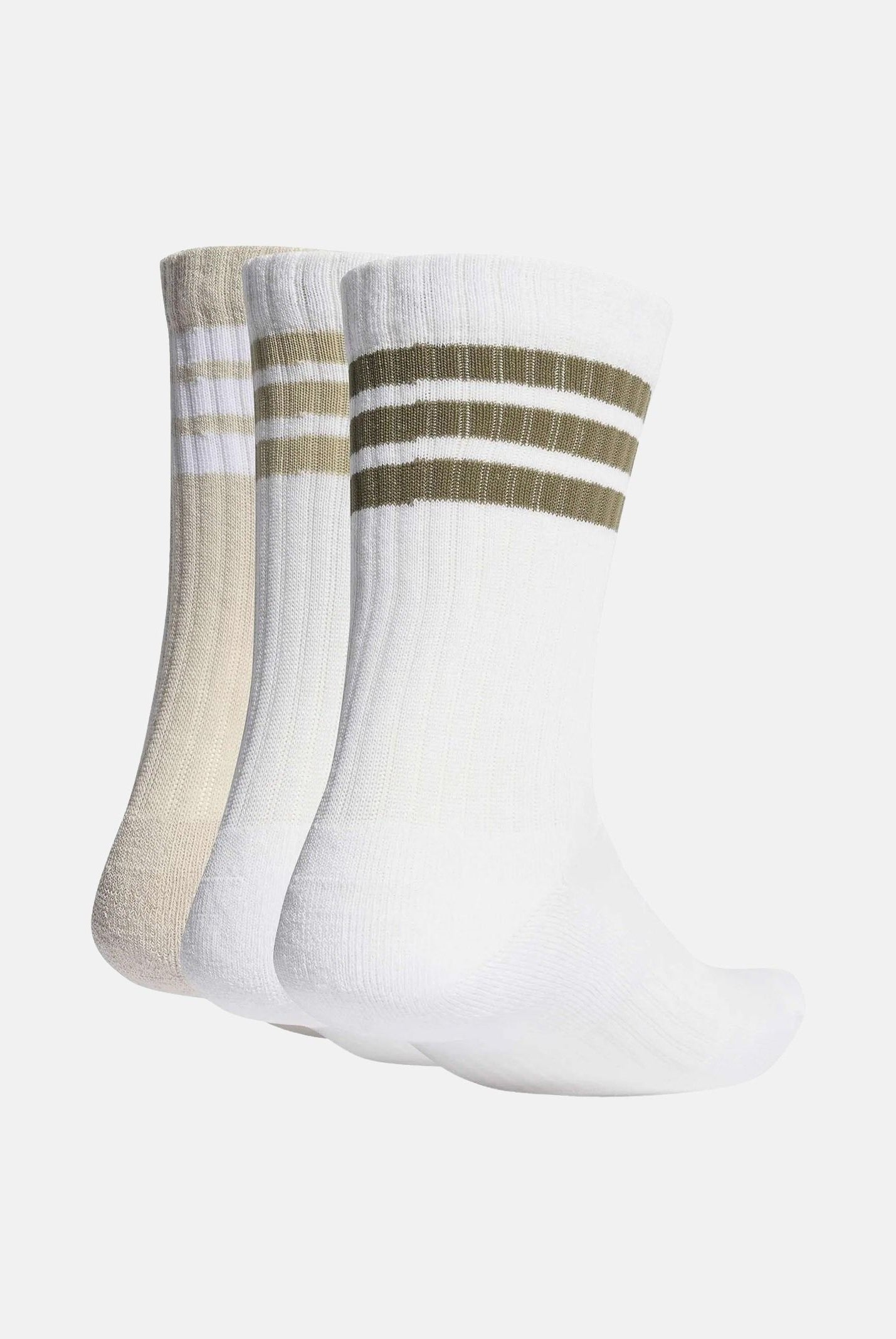 ADIDAS PERFORMANCE Calzini (3 paia) 3-Stripes Cushioned Sportswear Crew bianchi e beige da uomo KC9639 . ADIDAS PERFORMANCE