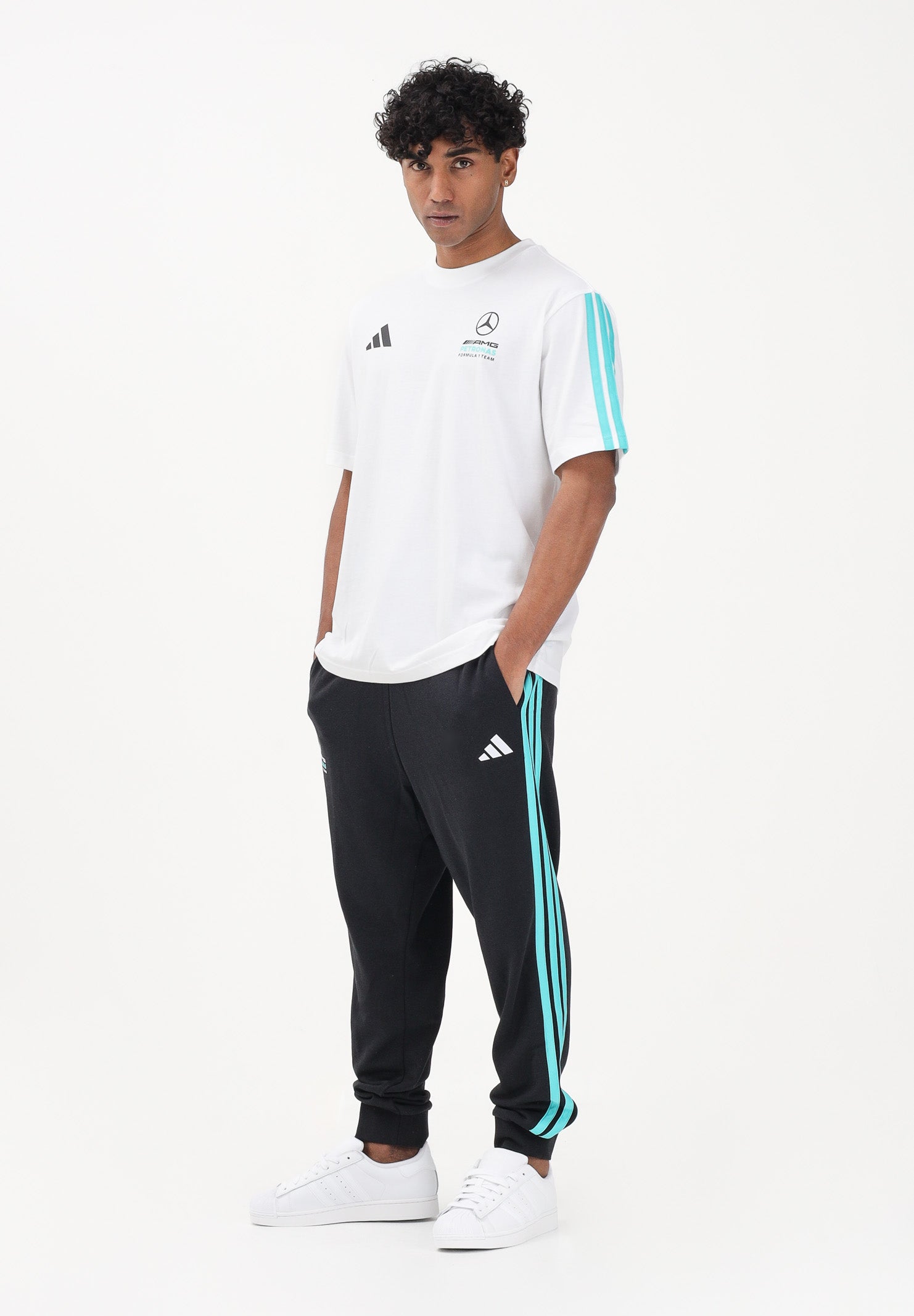 ADIDAS PERFORMANCE Pantalone sportivo Mercedes AMG Petronas Formula 1 Team DNA nero da uomo KE5913 . ADIDAS PERFORMANCE