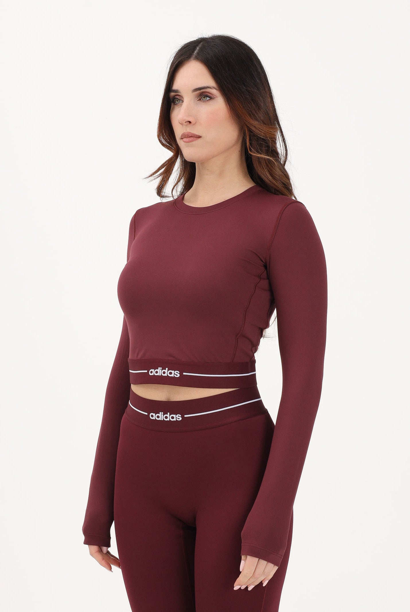 ADIDAS PERFORMANCE Top a manica lunga Hyperglam bordeaux da donna<BR/> KR0374 . ADIDAS PERFORMANCE